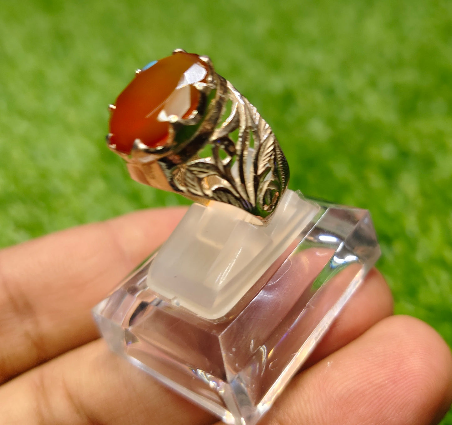 Natural Yamni Aqeeq Ring