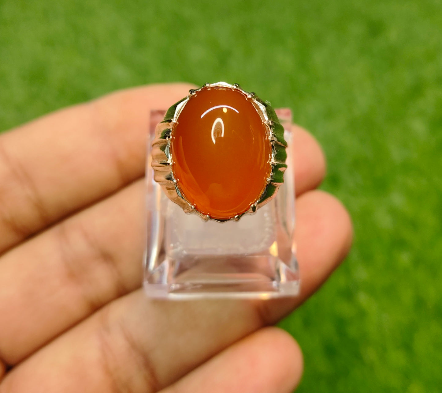 Natural Yamni Aqeeq Ring