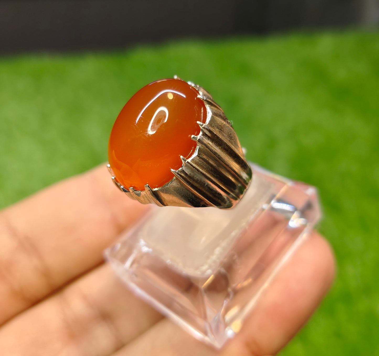 Natural Yamni Aqeeq Ring