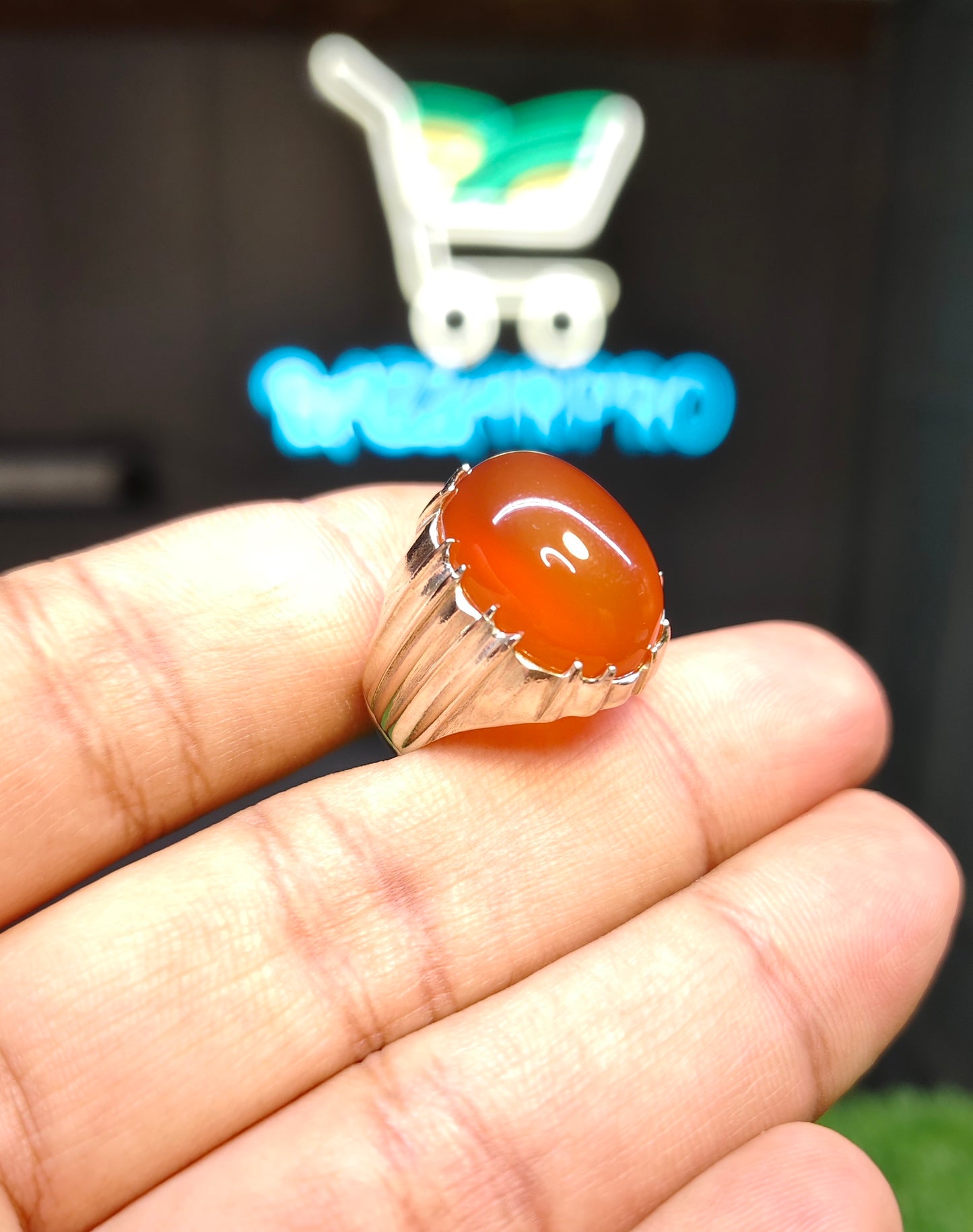 Natural Yamni Aqeeq Ring