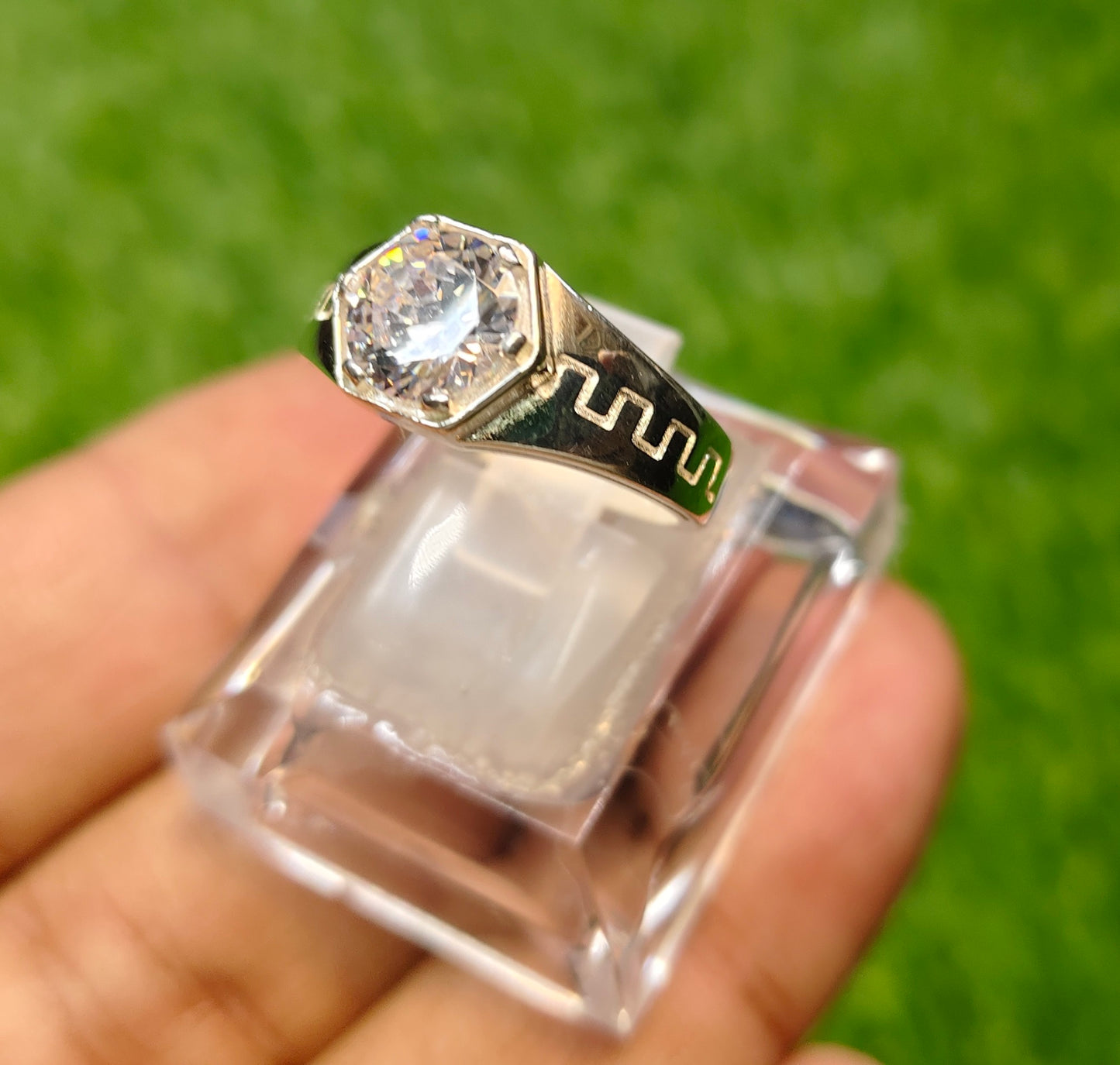 Natural Cubic Zirconia  Ring