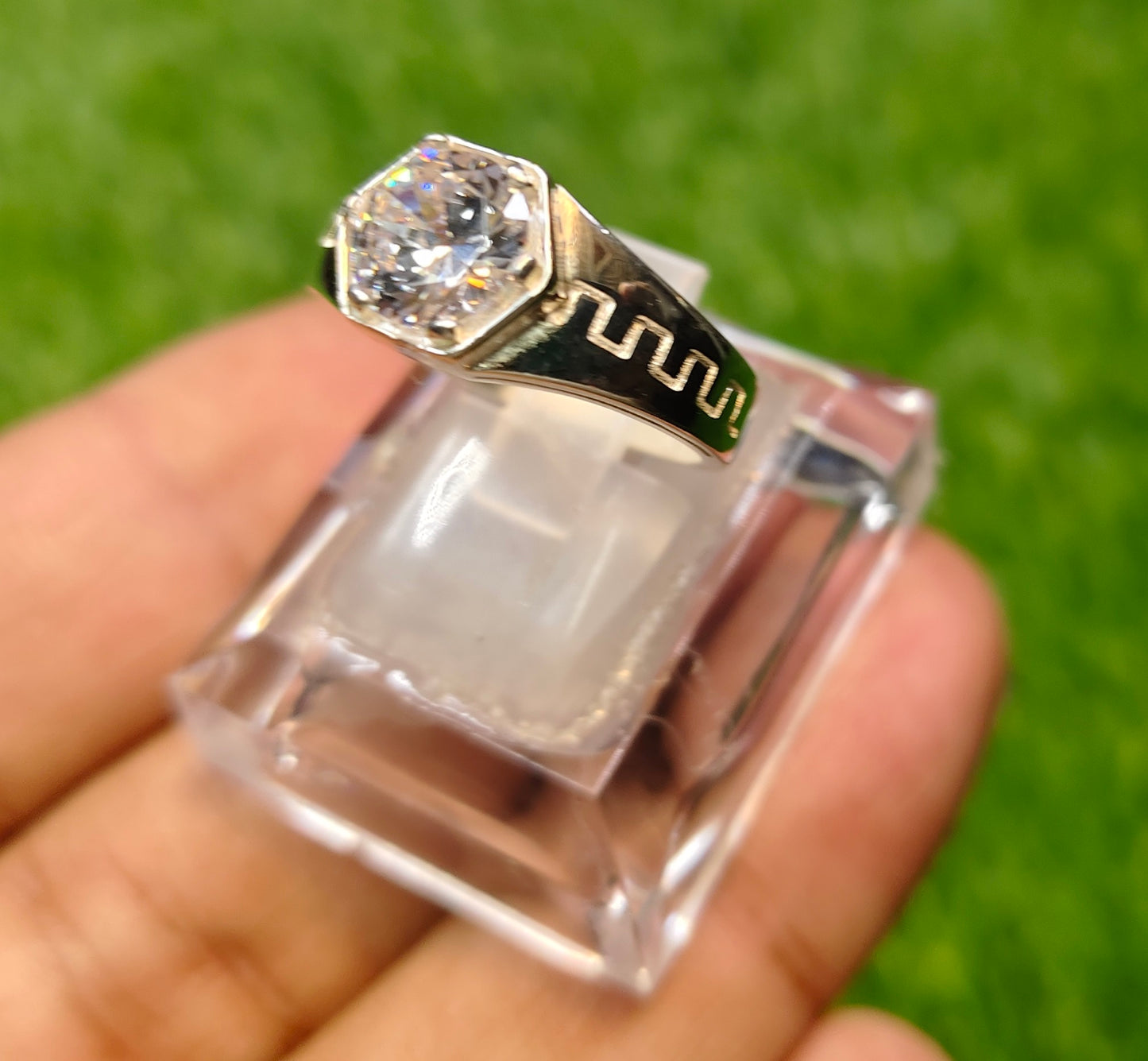 Natural Cubic Zirconia  Ring