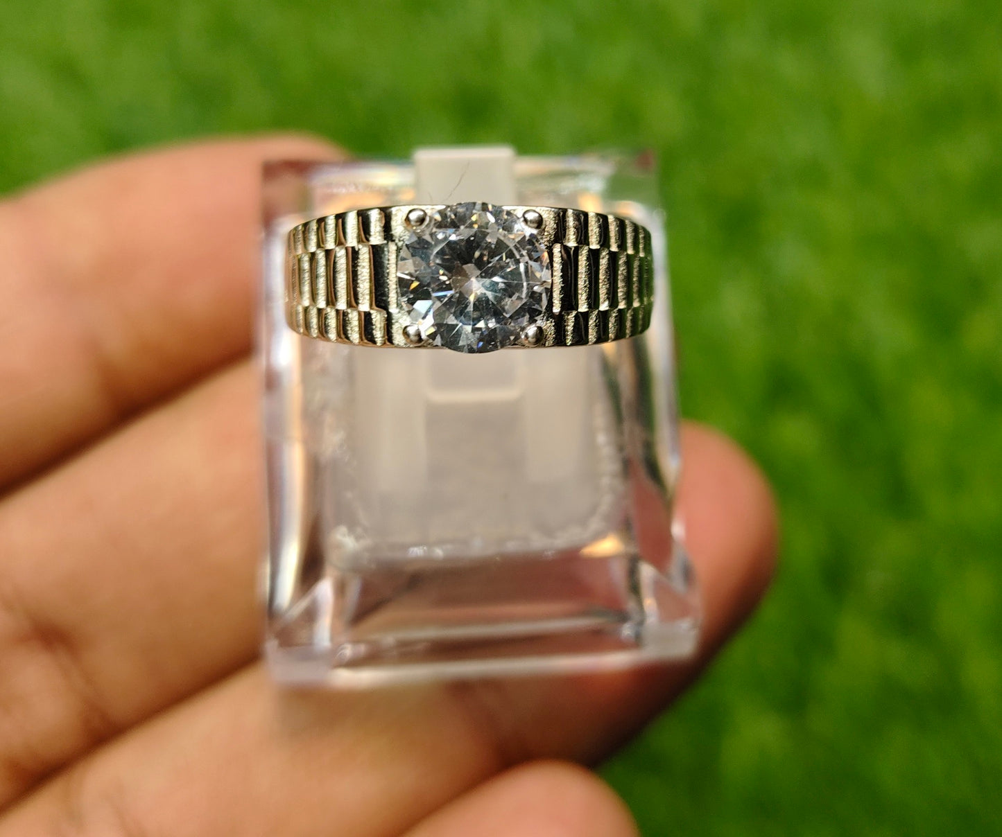 Natural Cubic Zirconia Ring