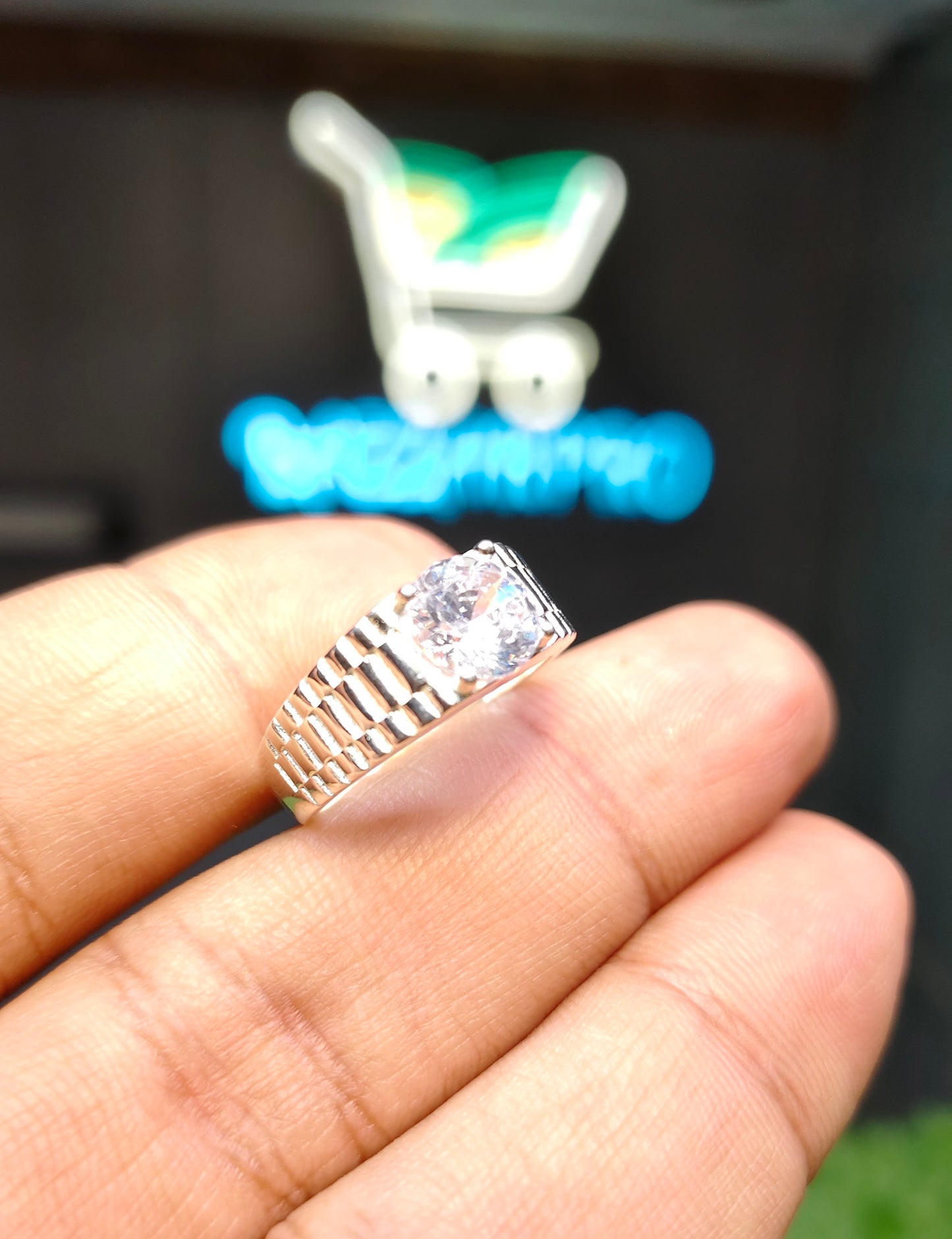 Natural Cubic Zirconia Ring