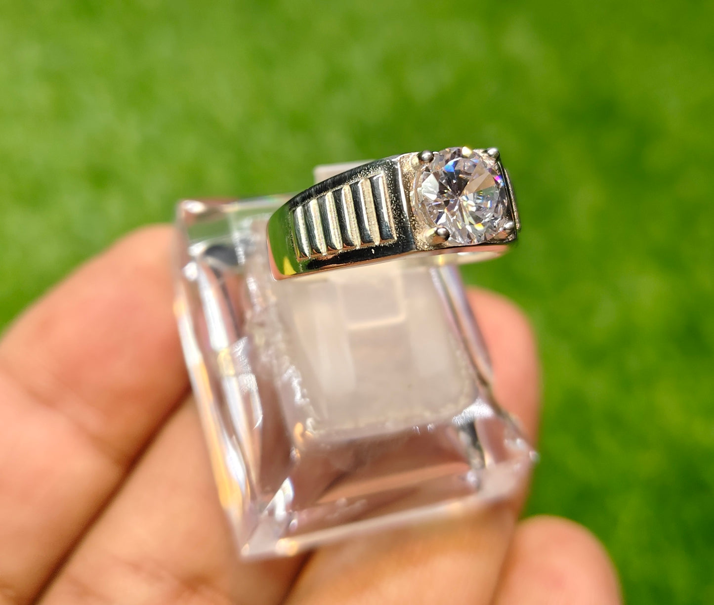 Natural Cubic Zirconia Ring