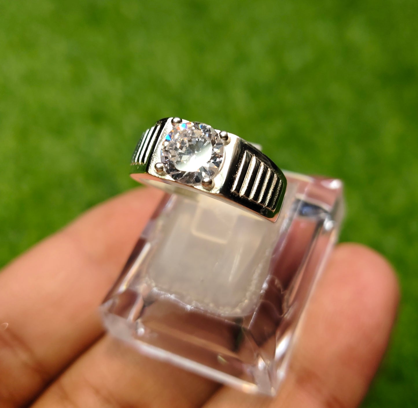 Natural Cubic Zirconia Ring