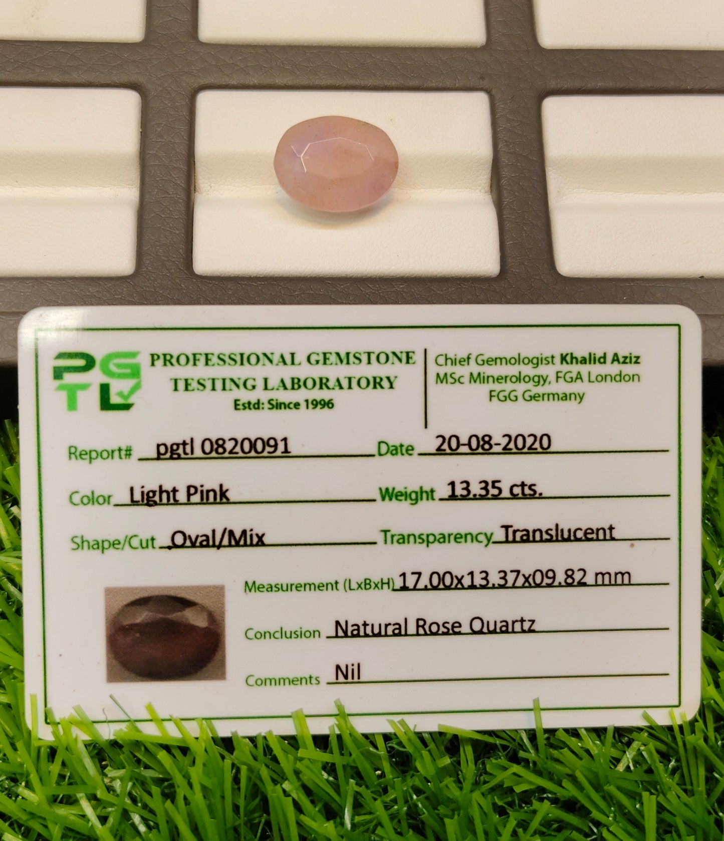 Natural Rose Quartz With Lab Certificate