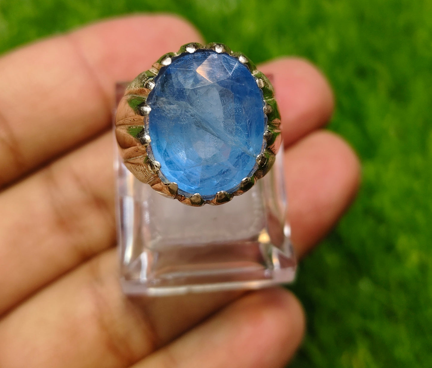 Natural Blue Topaz Ring