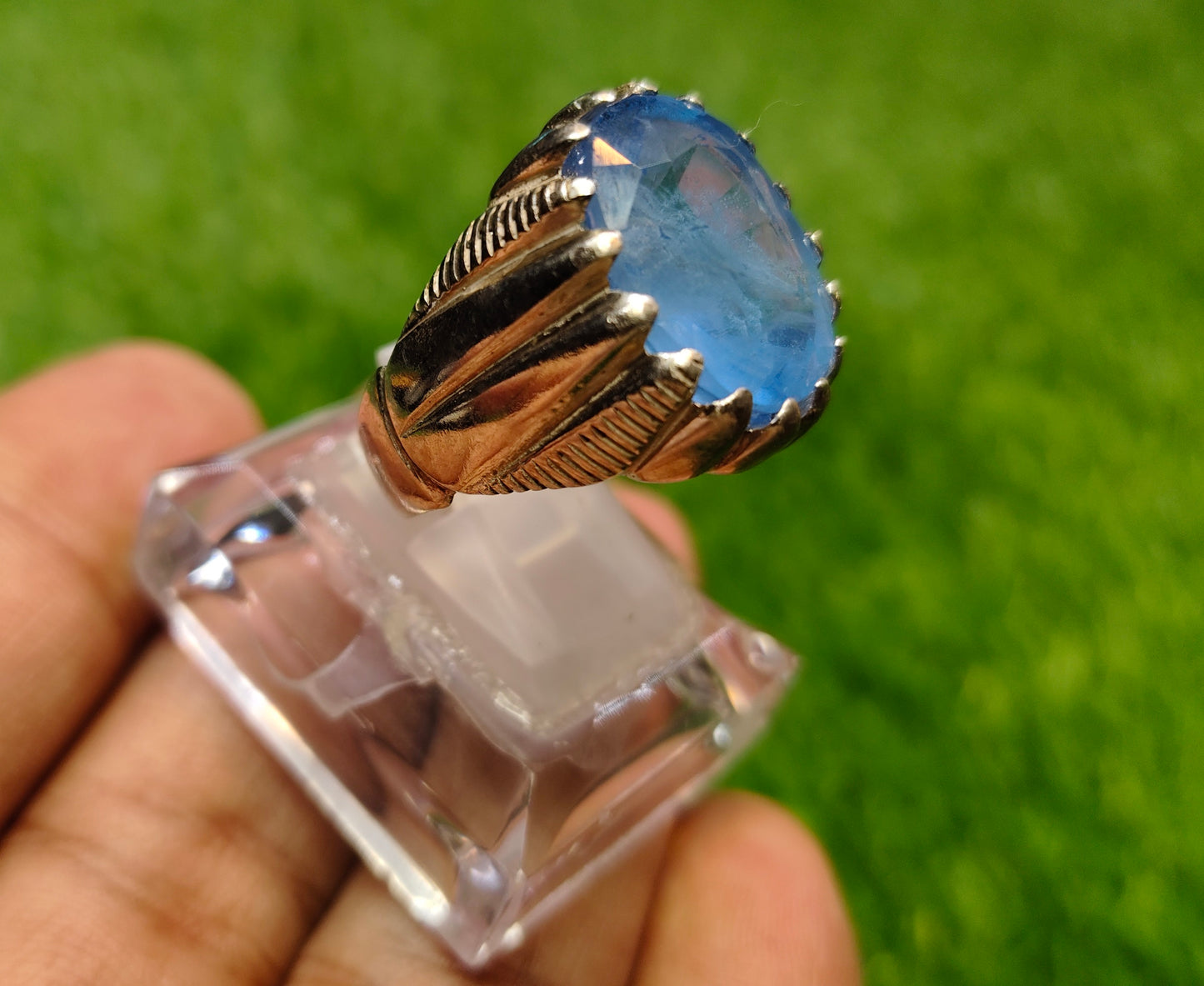 Natural Blue Topaz Ring