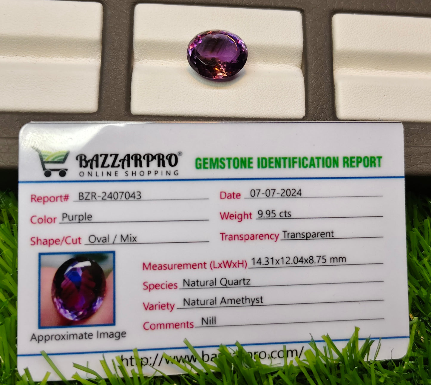 Natural Premium Quality Amethyst With Lab Certificate