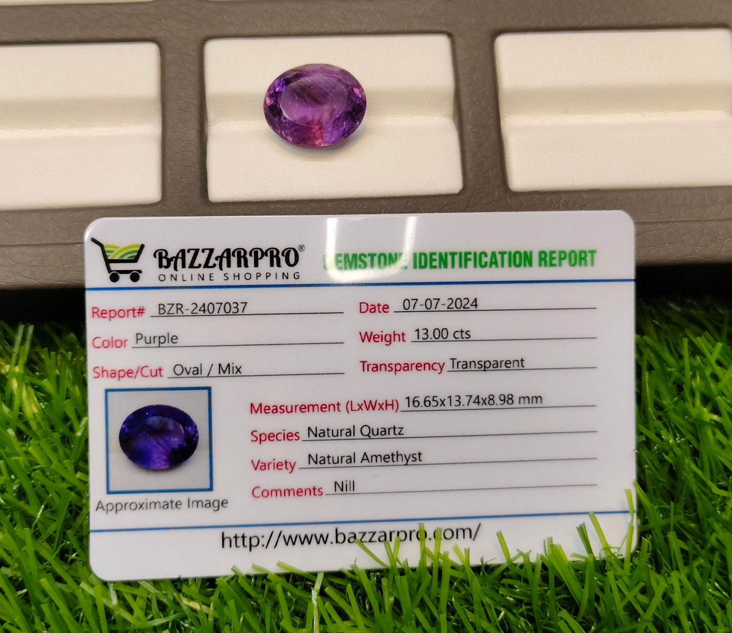 Natural Preimum Quality Amethyst With Lab Certificate