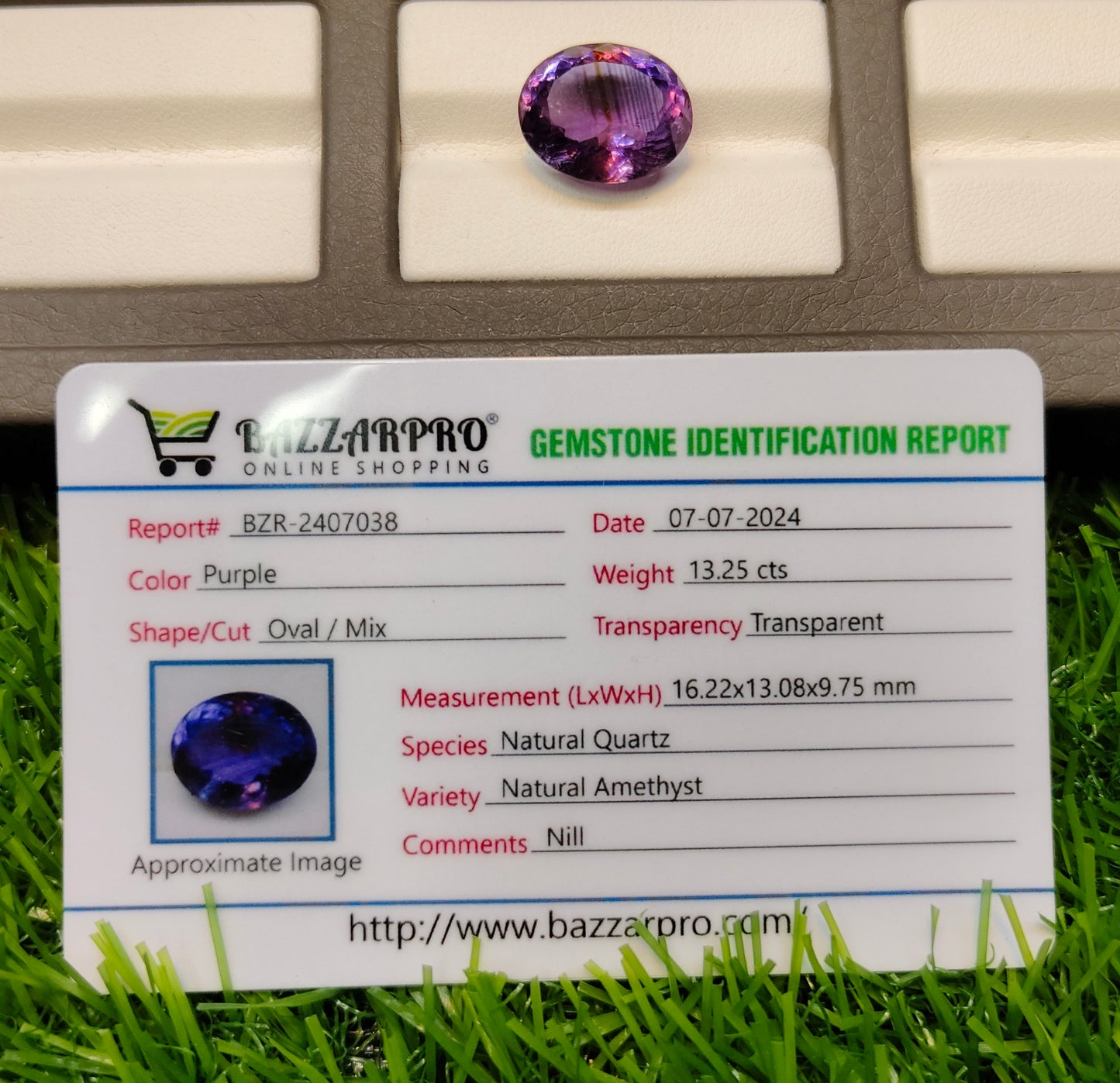 Natural Premium Quality Amethyst With Lab Certificate