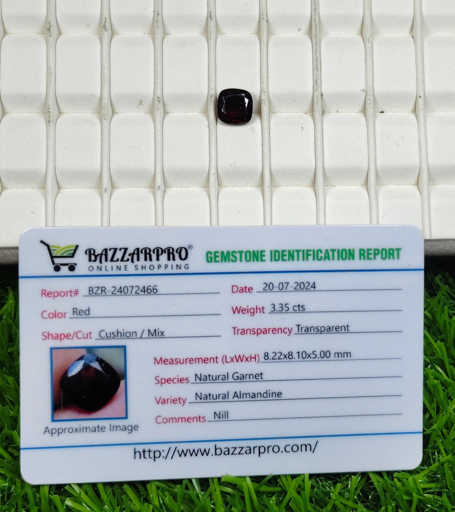 Natural Garnet With Lab Certificate