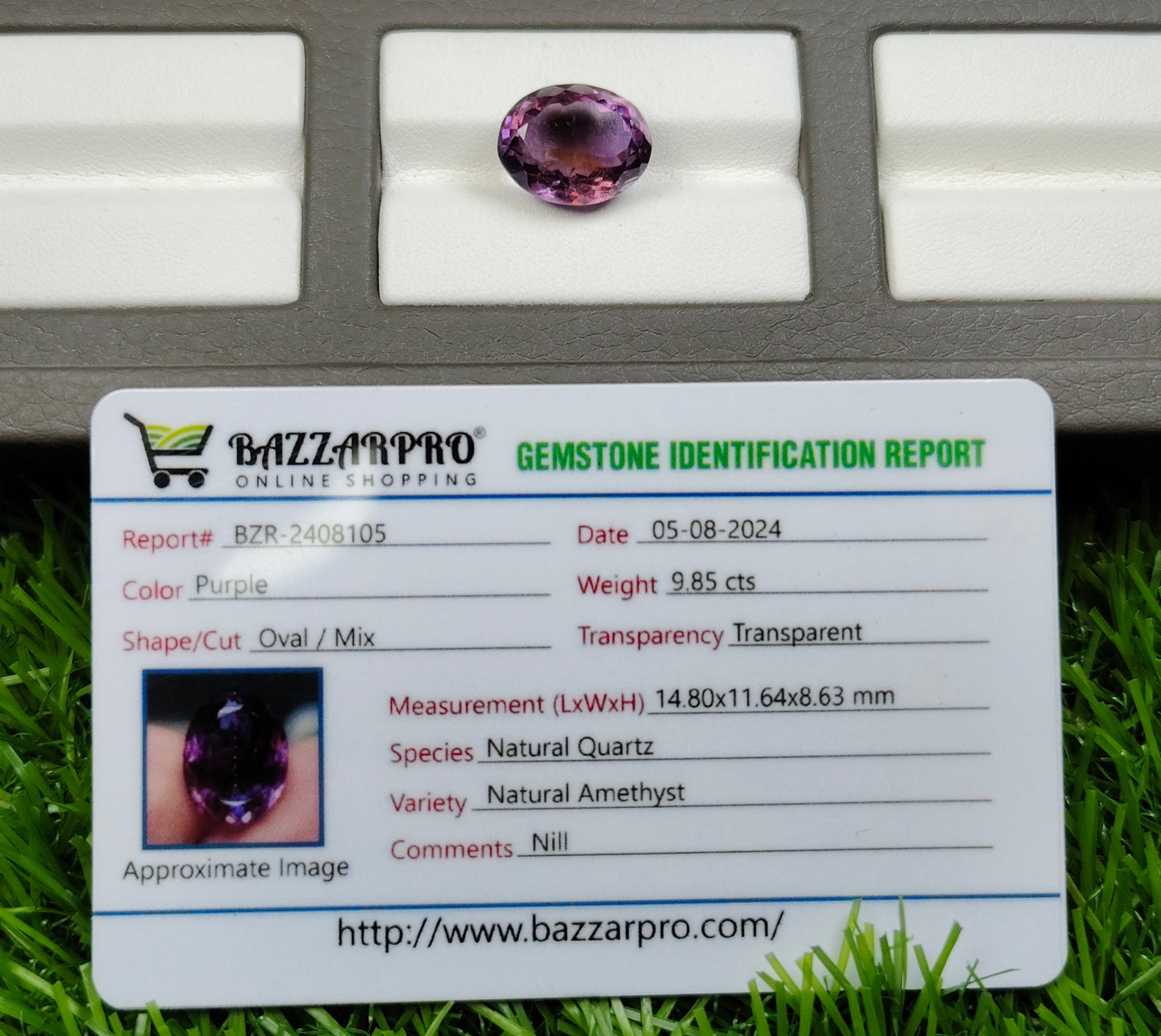 Natural Amethyst With Lab Certificate