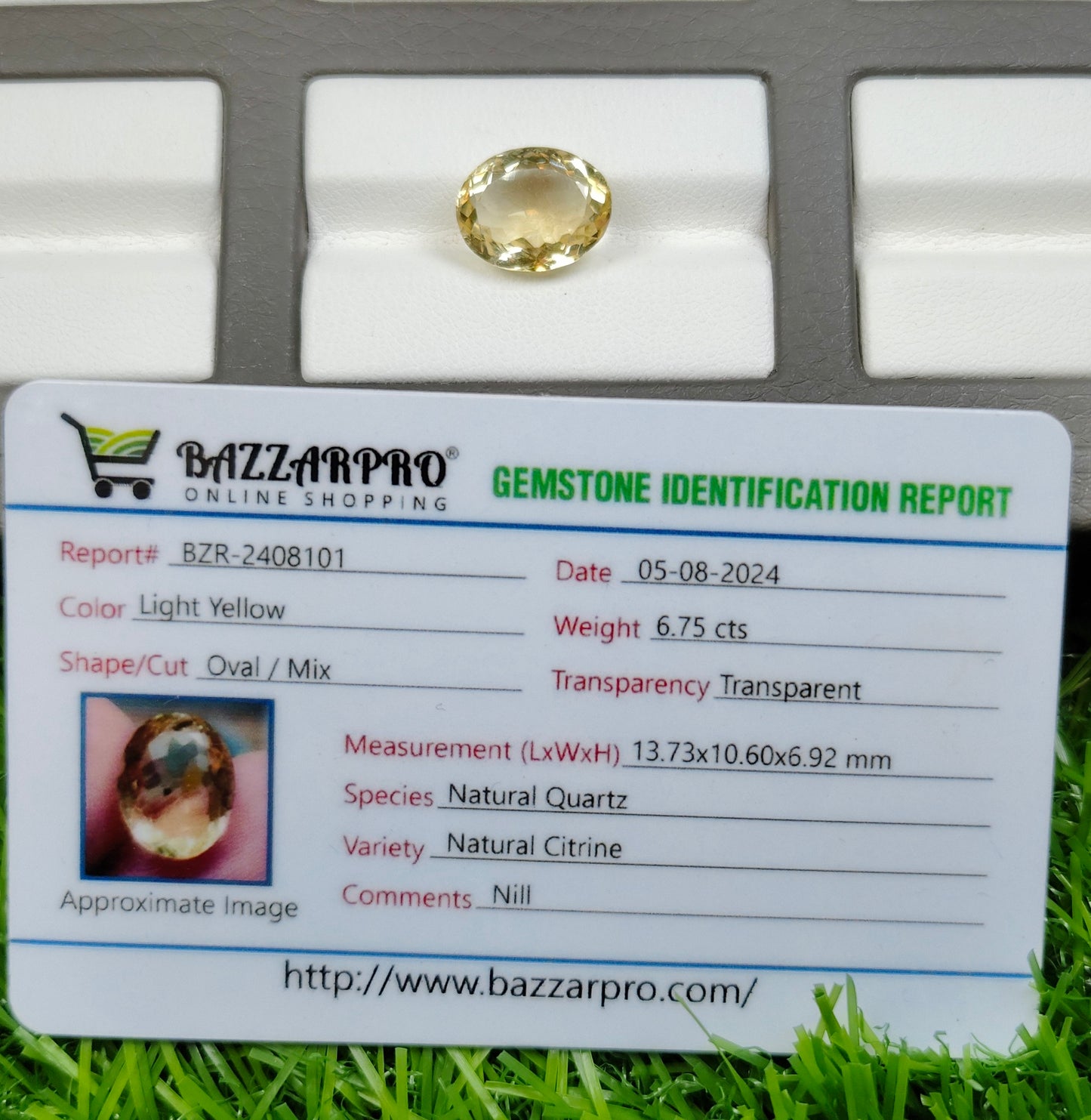 Natural Citrine With Lab Certificate