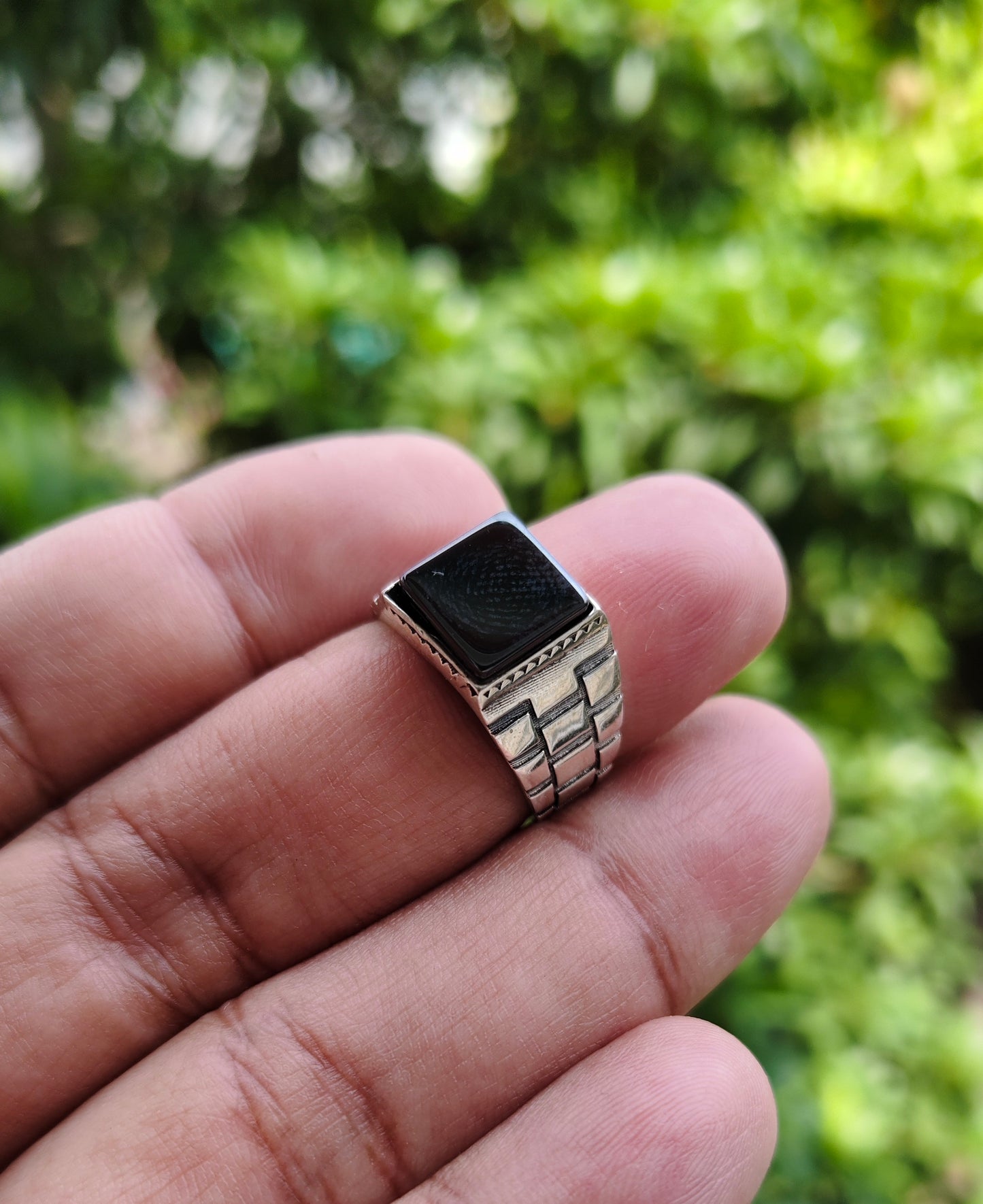 Black Aqeeq Ring For Men (Best for Gift)