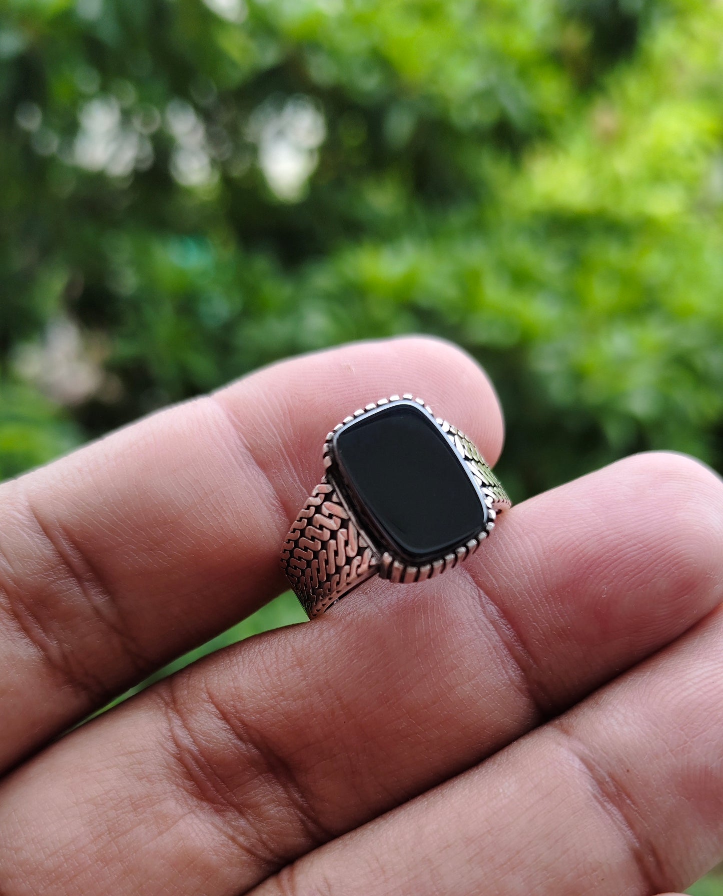 Black Aqeeq Turkish Ring For Men (Best for Gift)