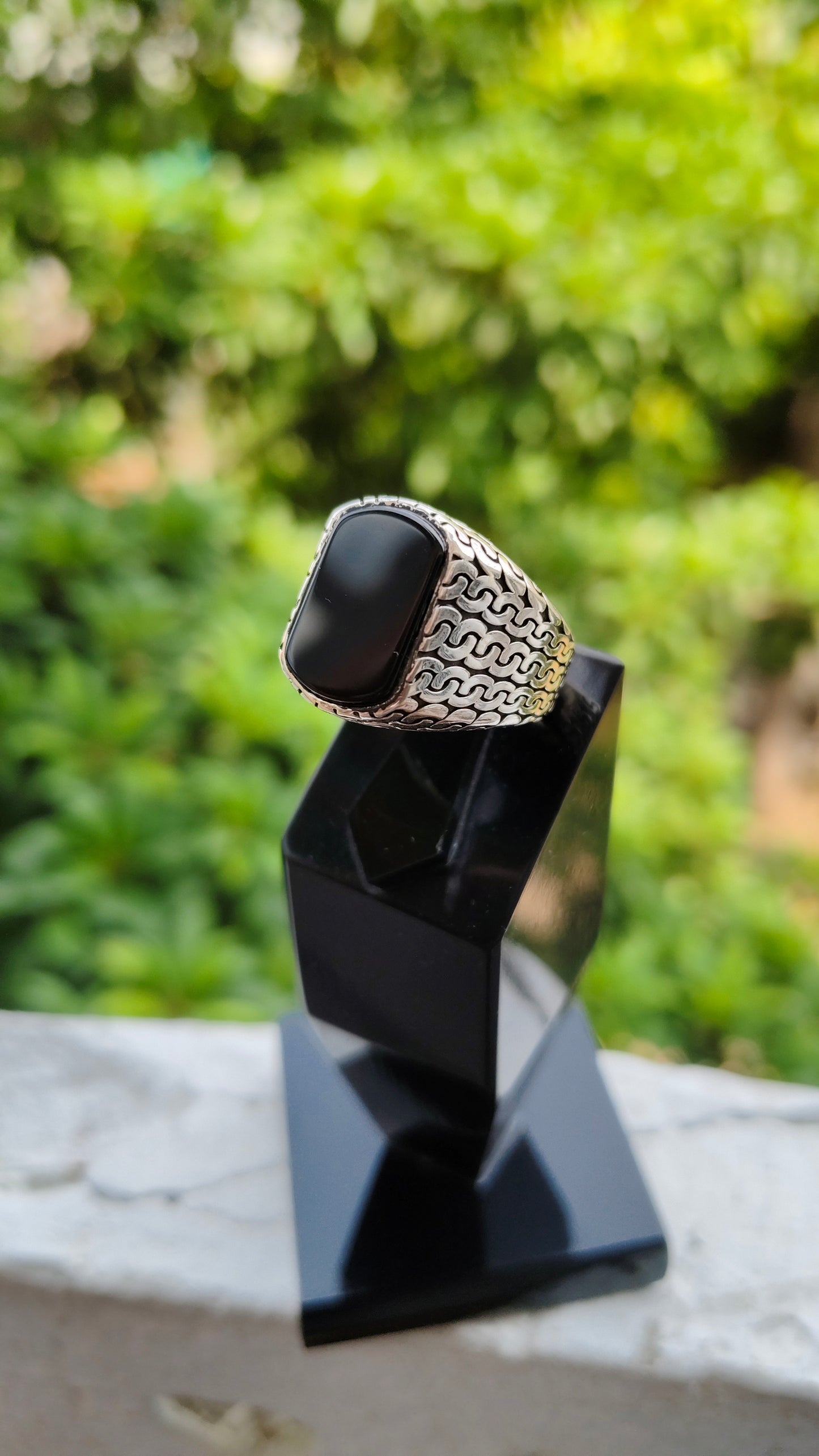 Black Aqeeq Turkish Ring For Men (Best for Gift)