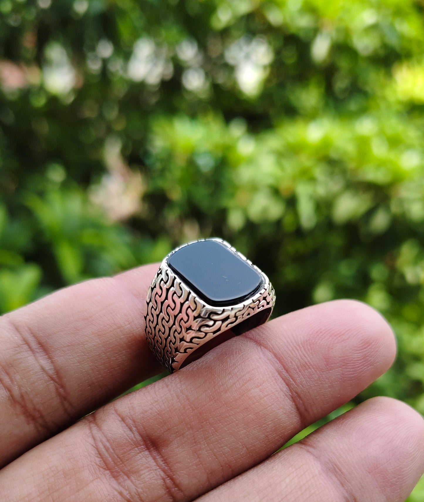 Black Aqeeq Turkish Ring For Men (Best for Gift)