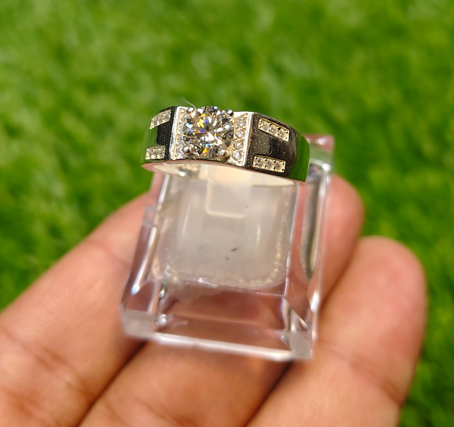 Natural Moissanite Diamond Ring