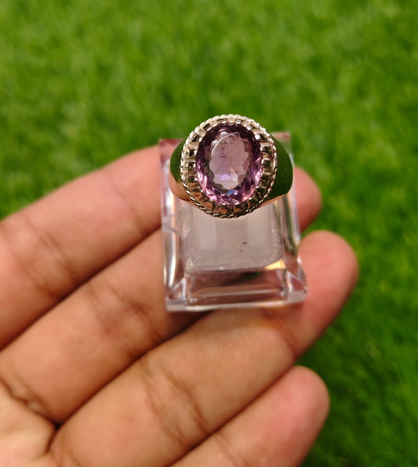 Natural Amethyst Ring For Men