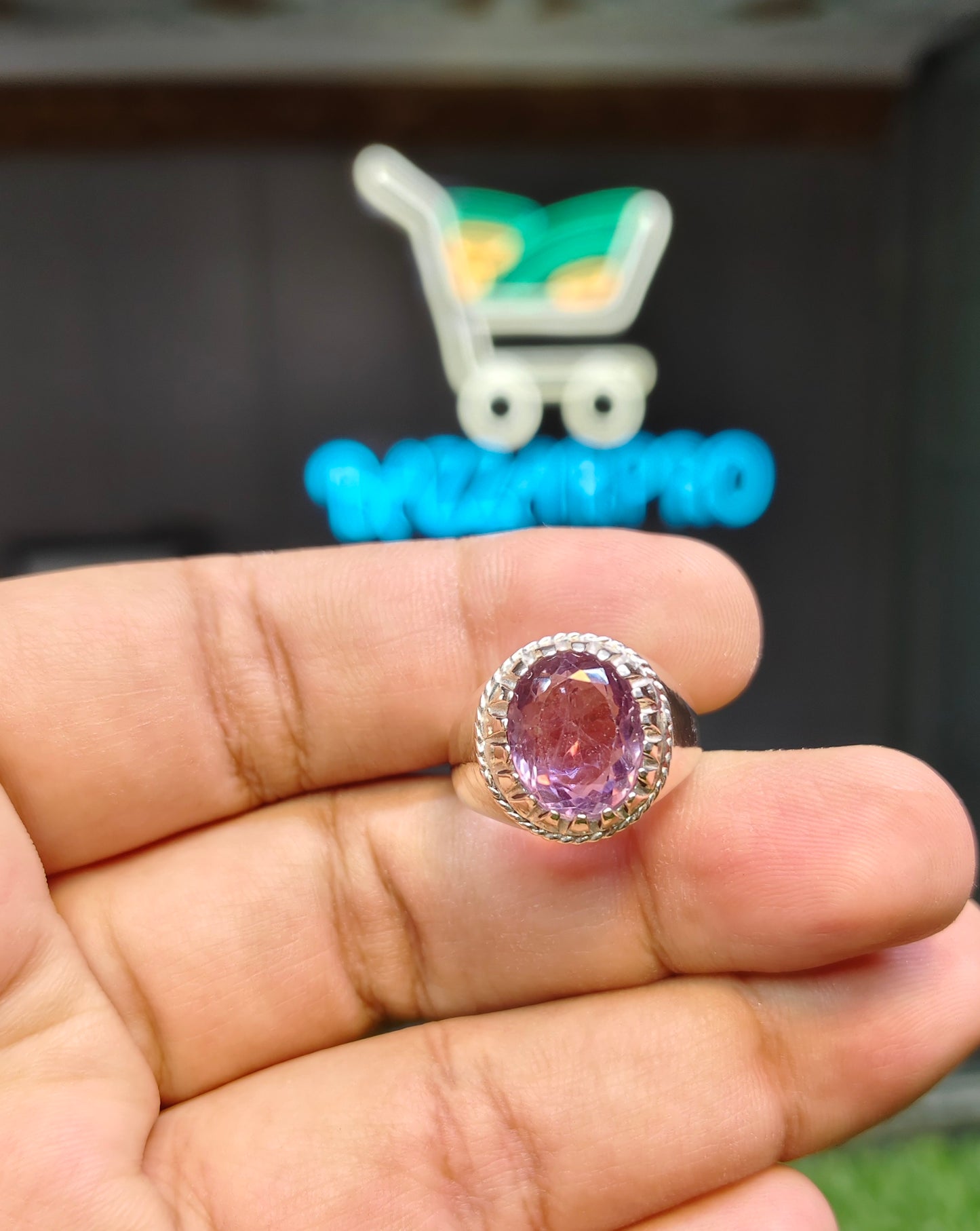 Natural Amethyst Ring For Men