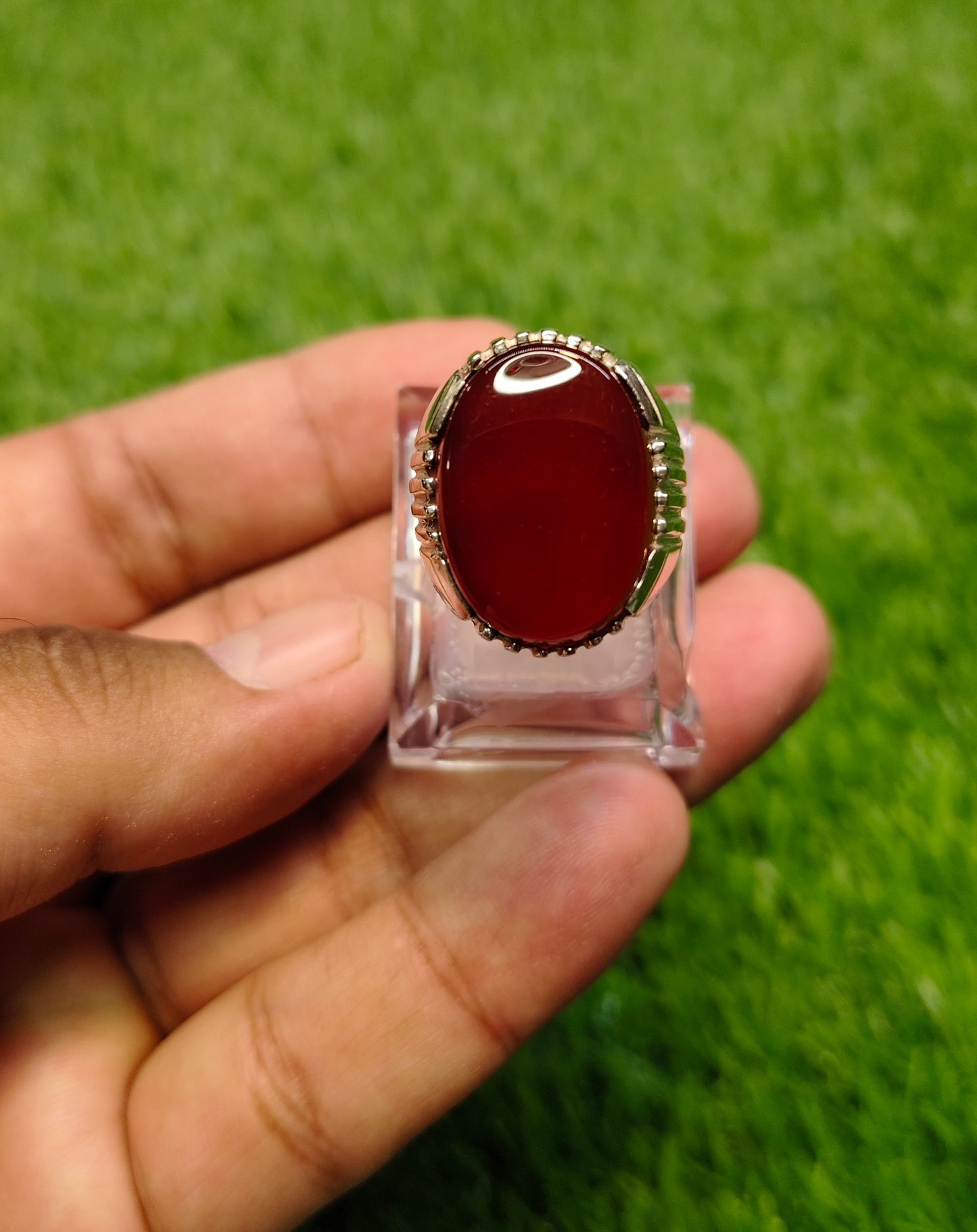 Natural Yamni Aqeeq Ring For Men