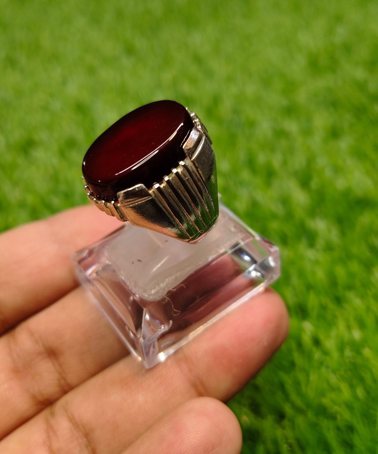 Natural Yamni Aqeeq Ring For Men