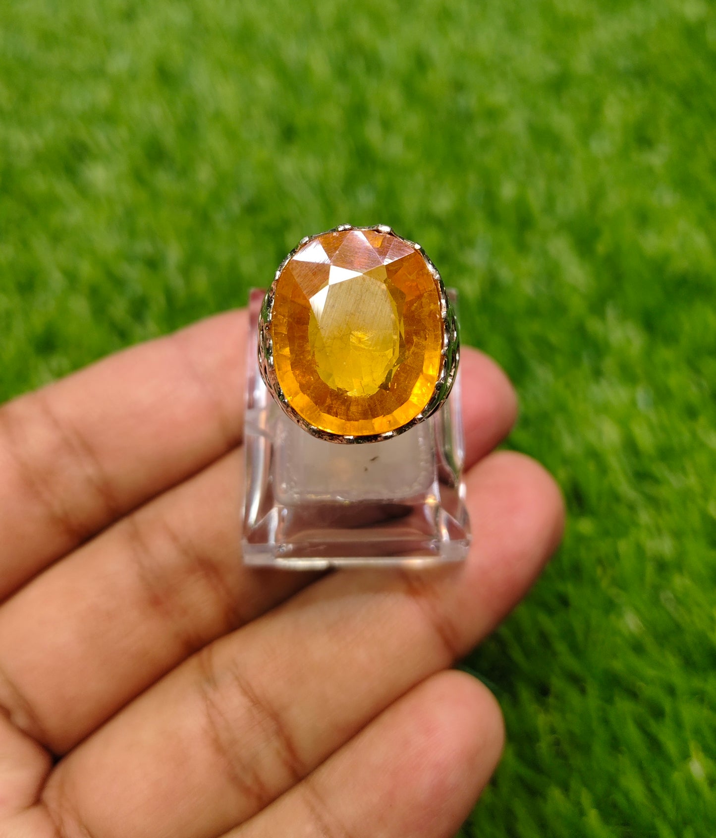 Natural Pukhraj Ring For Men