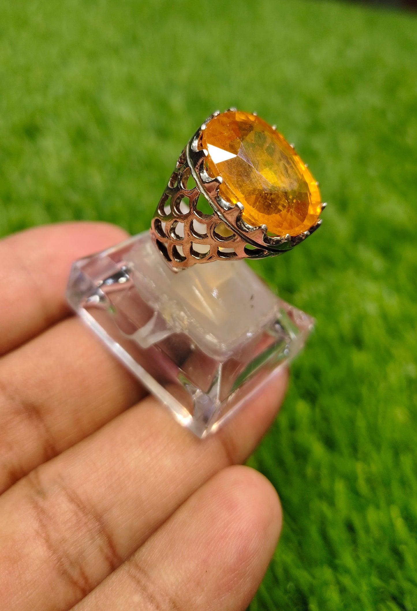 Natural Pukhraj Ring For Men