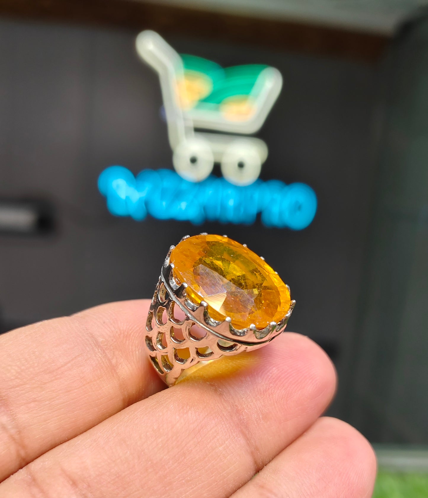 Natural Pukhraj Ring For Men