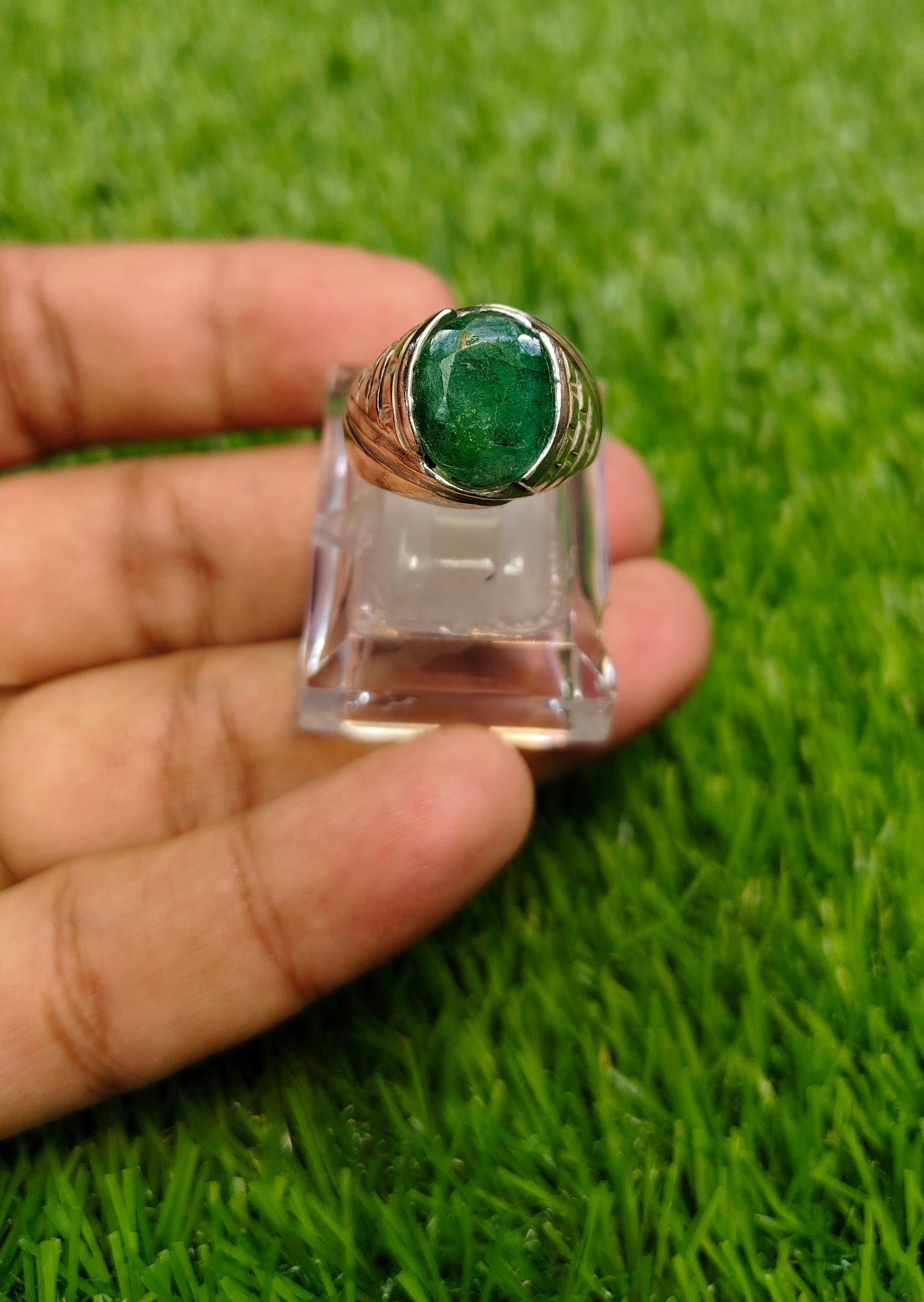 Natural Zamurd Ring For Men