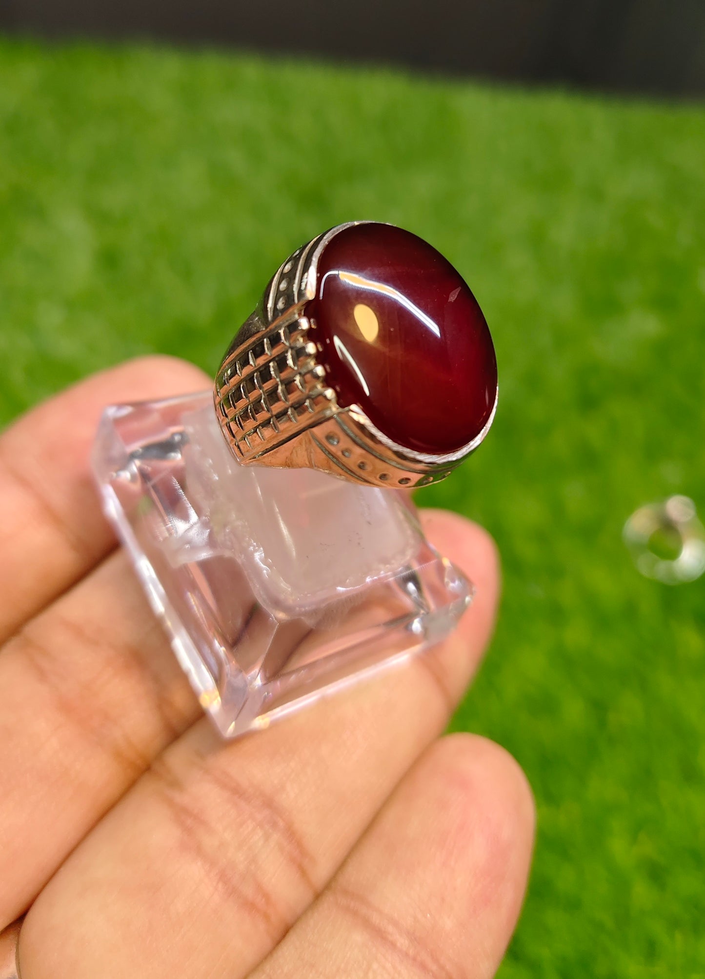 Natural Yamni Aqeeq Ring For Men