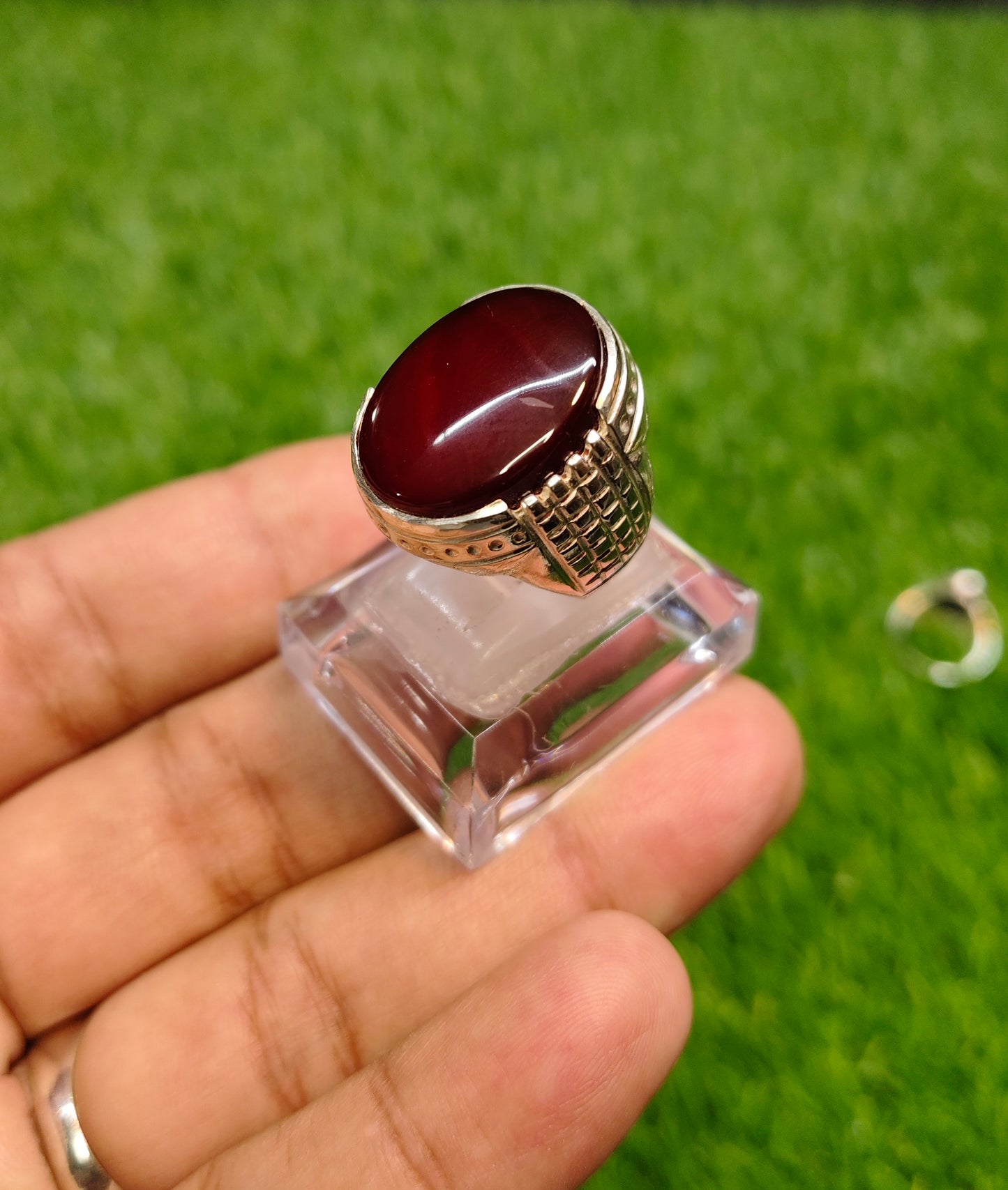 Natural Yamni Aqeeq Ring For Men