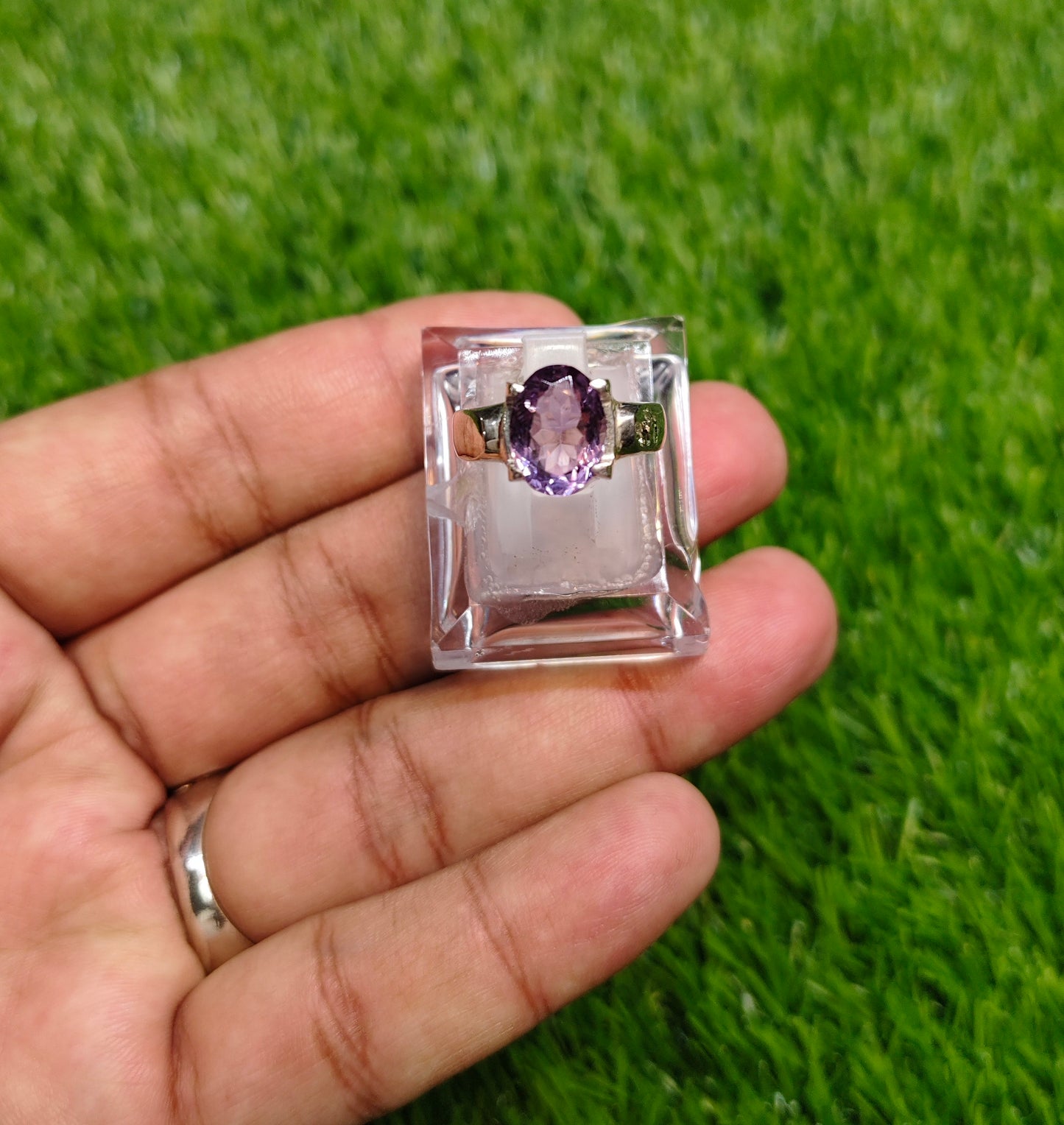 Natural Amethyst Ring For Men