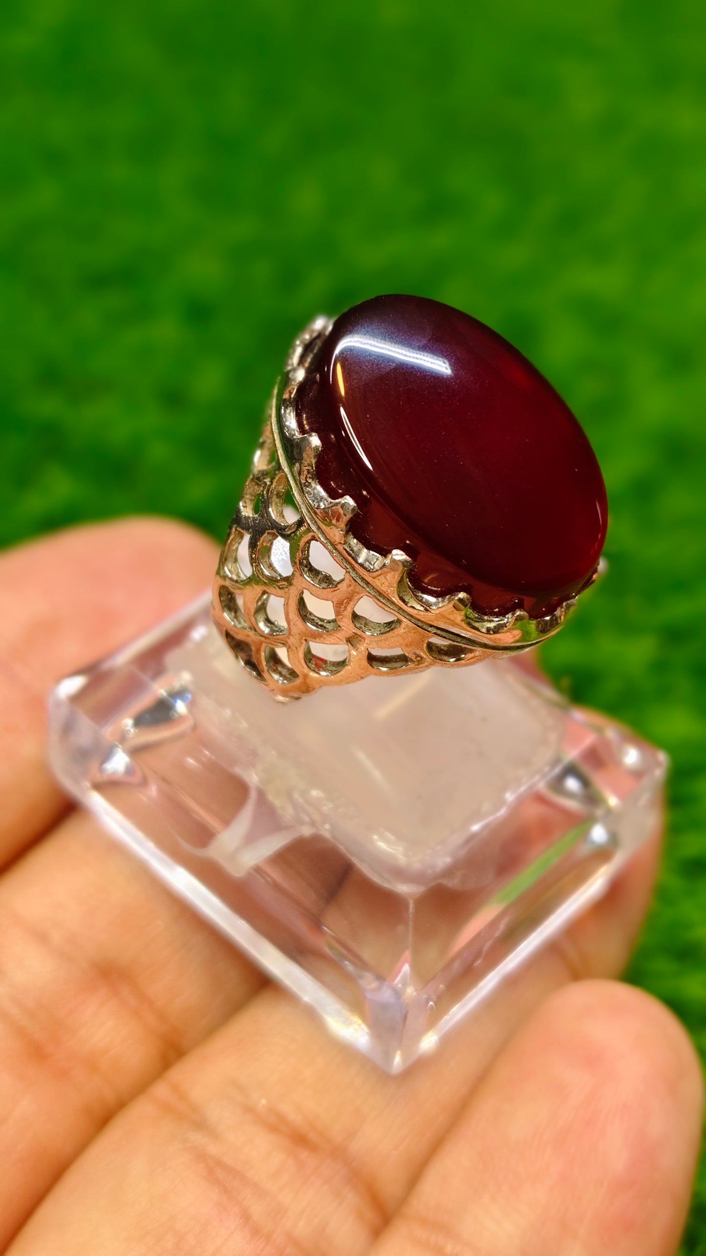 Natural Yamni Aqeeq Ring