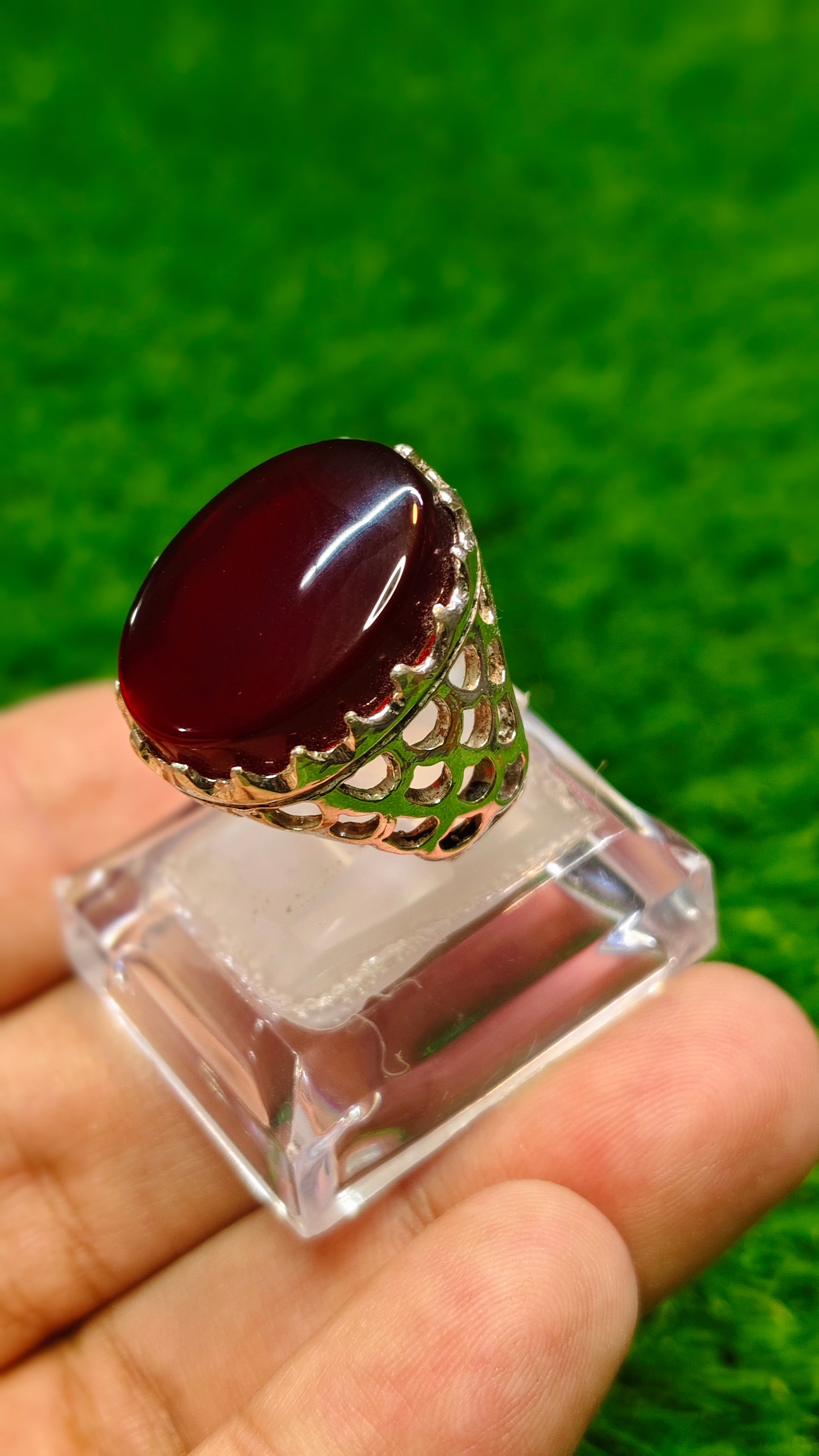 Natural Yamni Aqeeq Ring