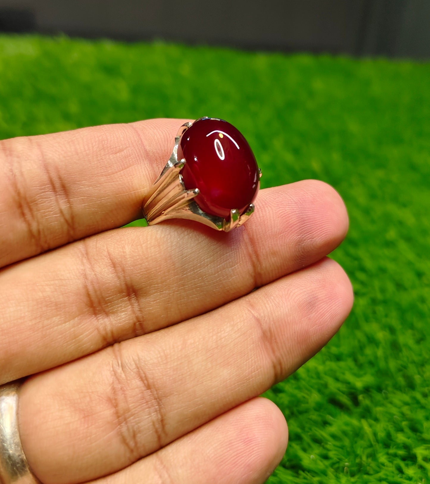 Natural Yamni Aqeeq Ring