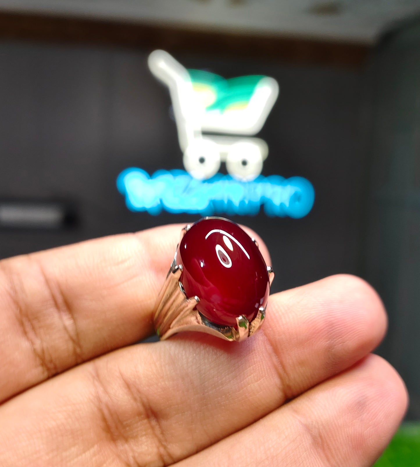 Natural Yamni Aqeeq Ring