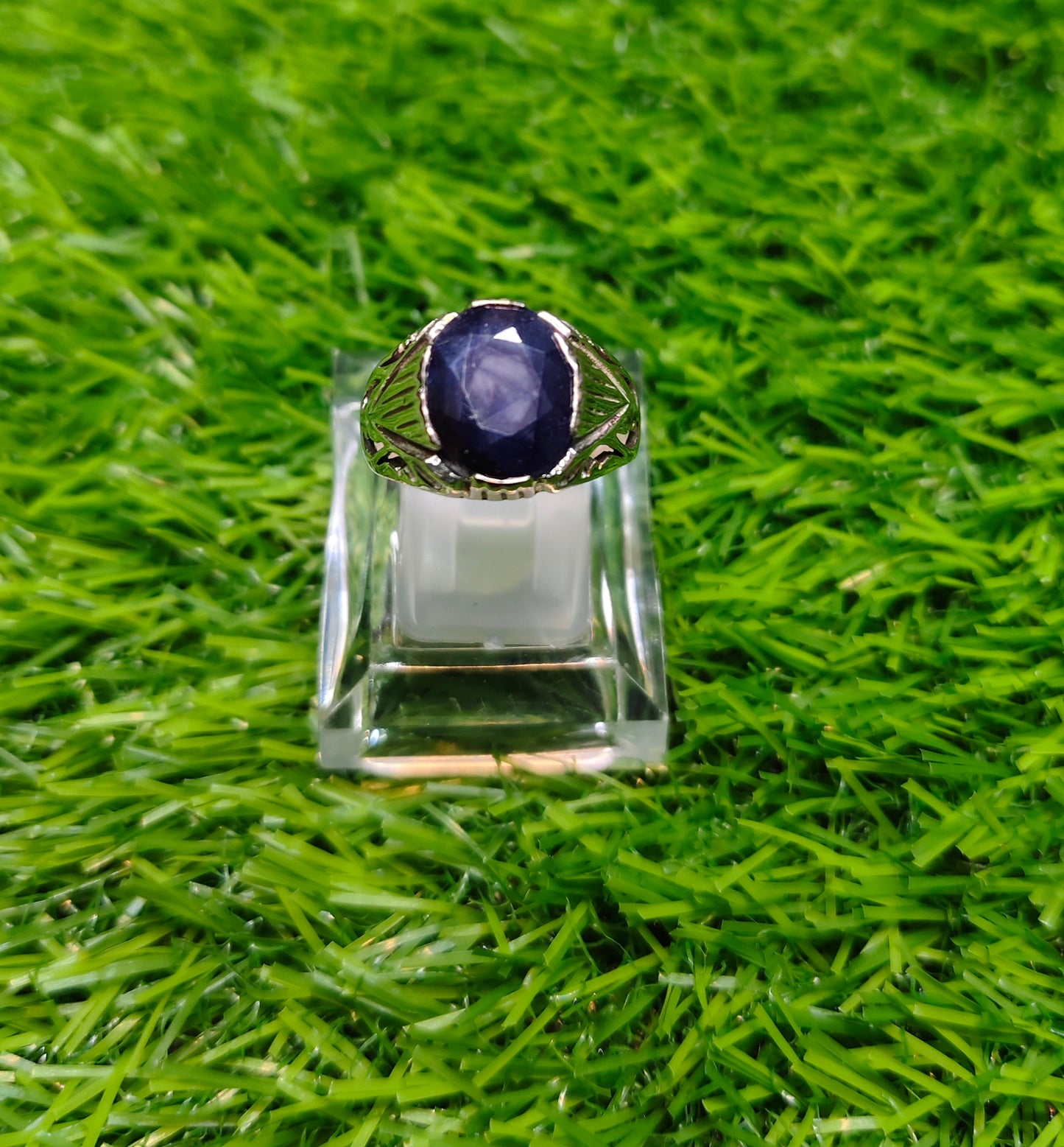 Natural Royal Blue Neelam Ring