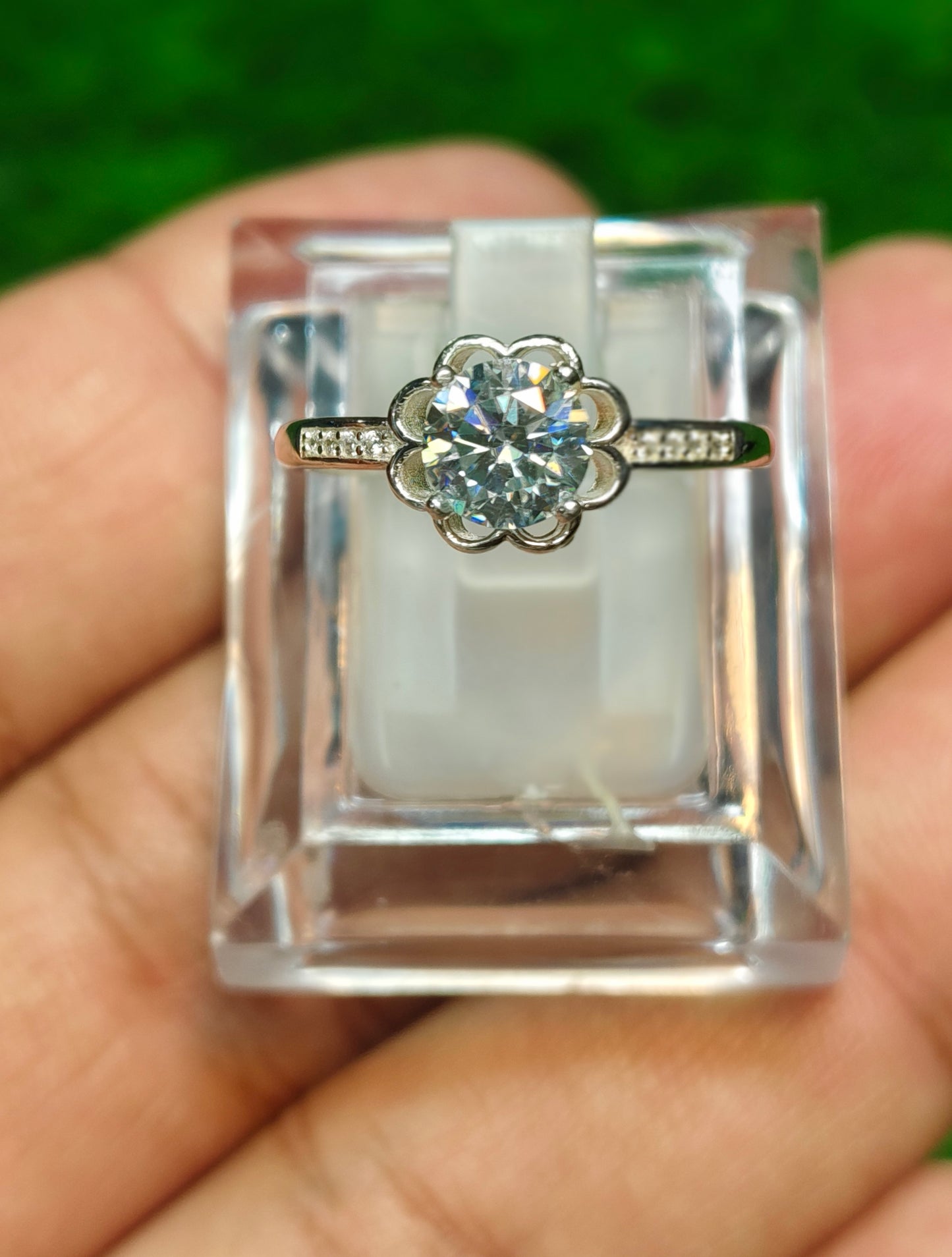 Natural Moissanite Diamond Ring