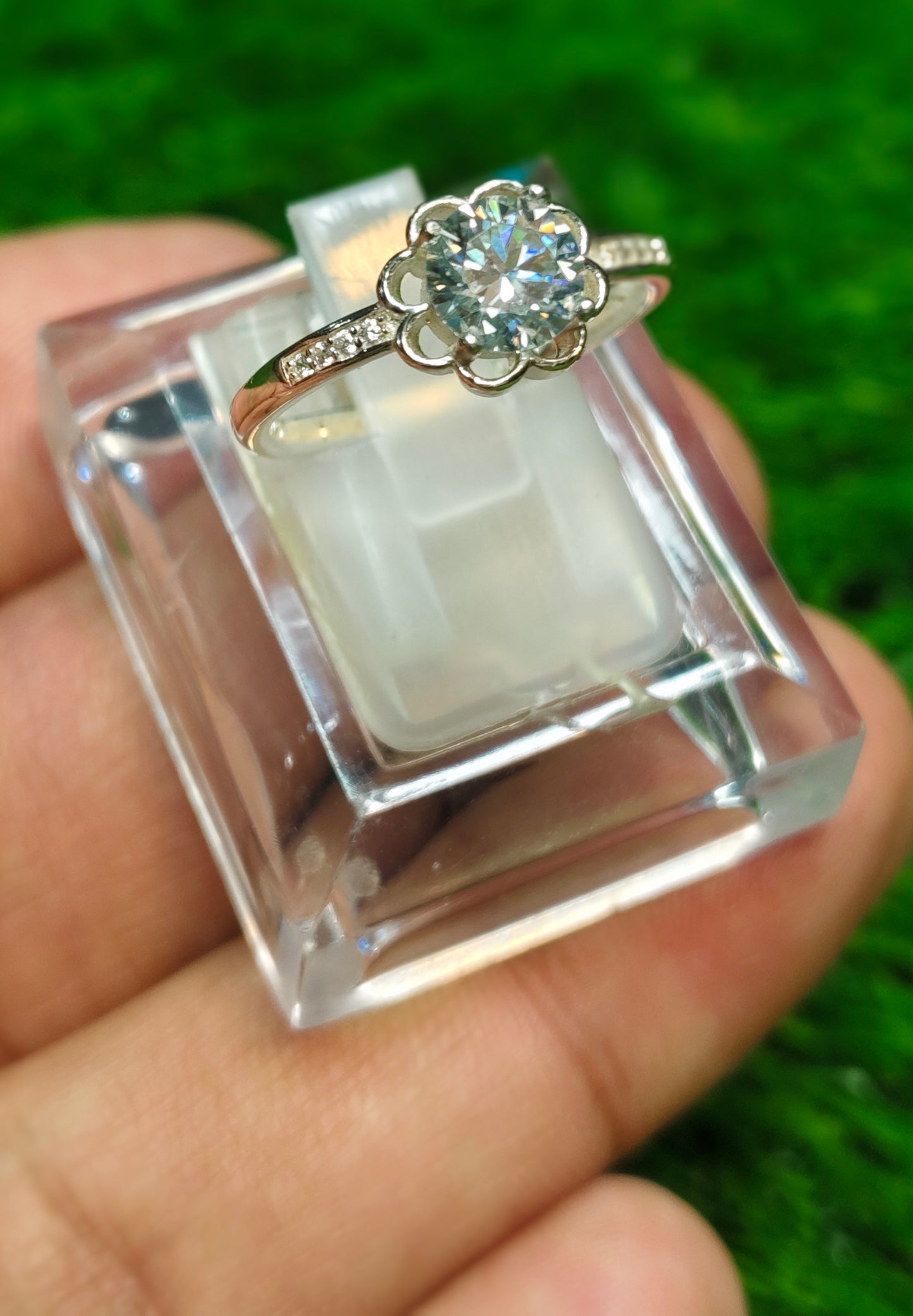 Natural Moissanite Diamond Ring