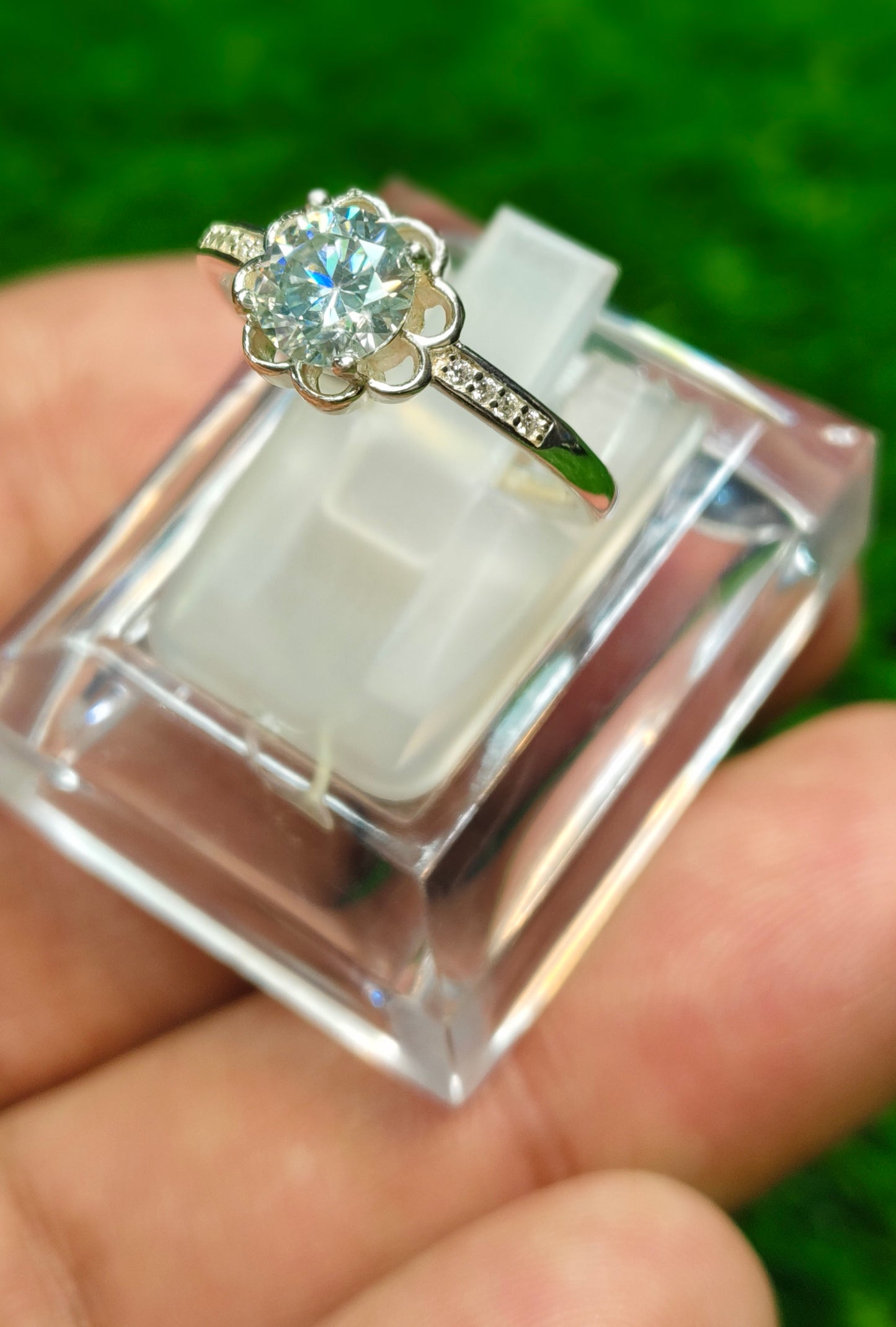 Natural Moissanite Diamond Ring