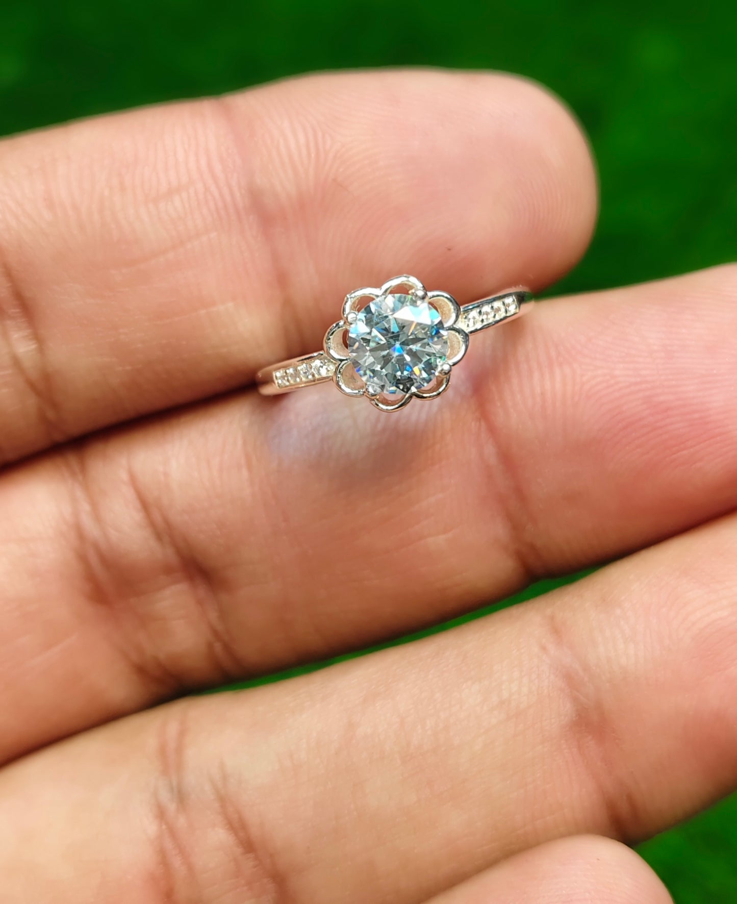 Natural Moissanite Diamond Ring