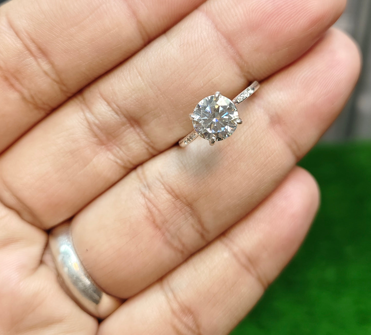 Natural Moissanite Diamond Ring