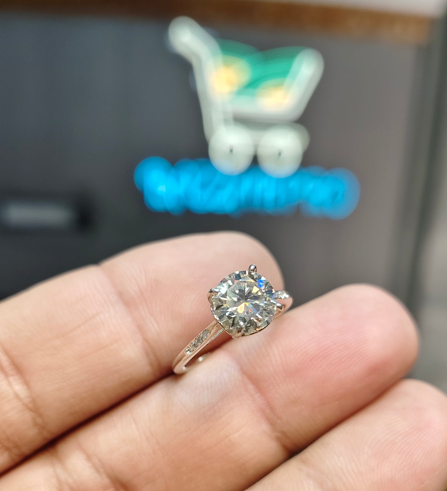 Natural Moissanite Diamond Ring