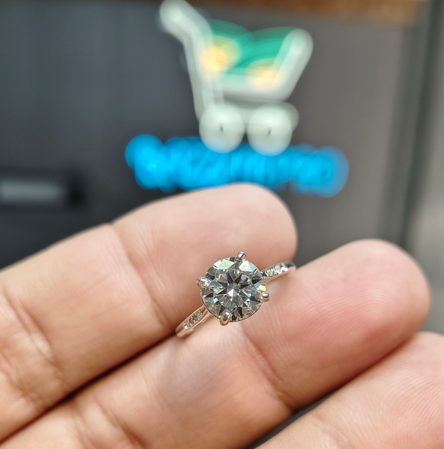 Natural Moissanite Diamond Ring