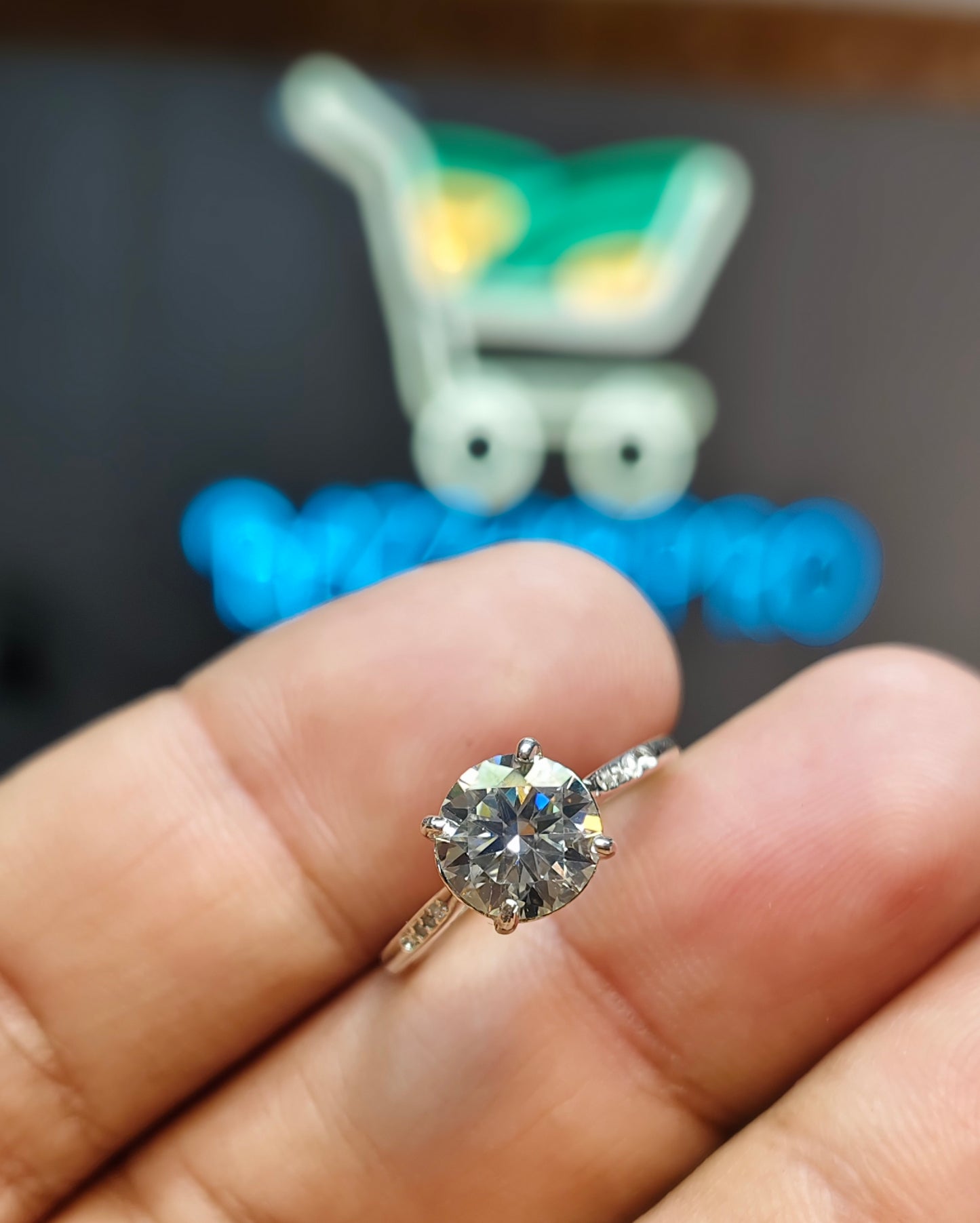 Natural Moissanite Diamond Ring