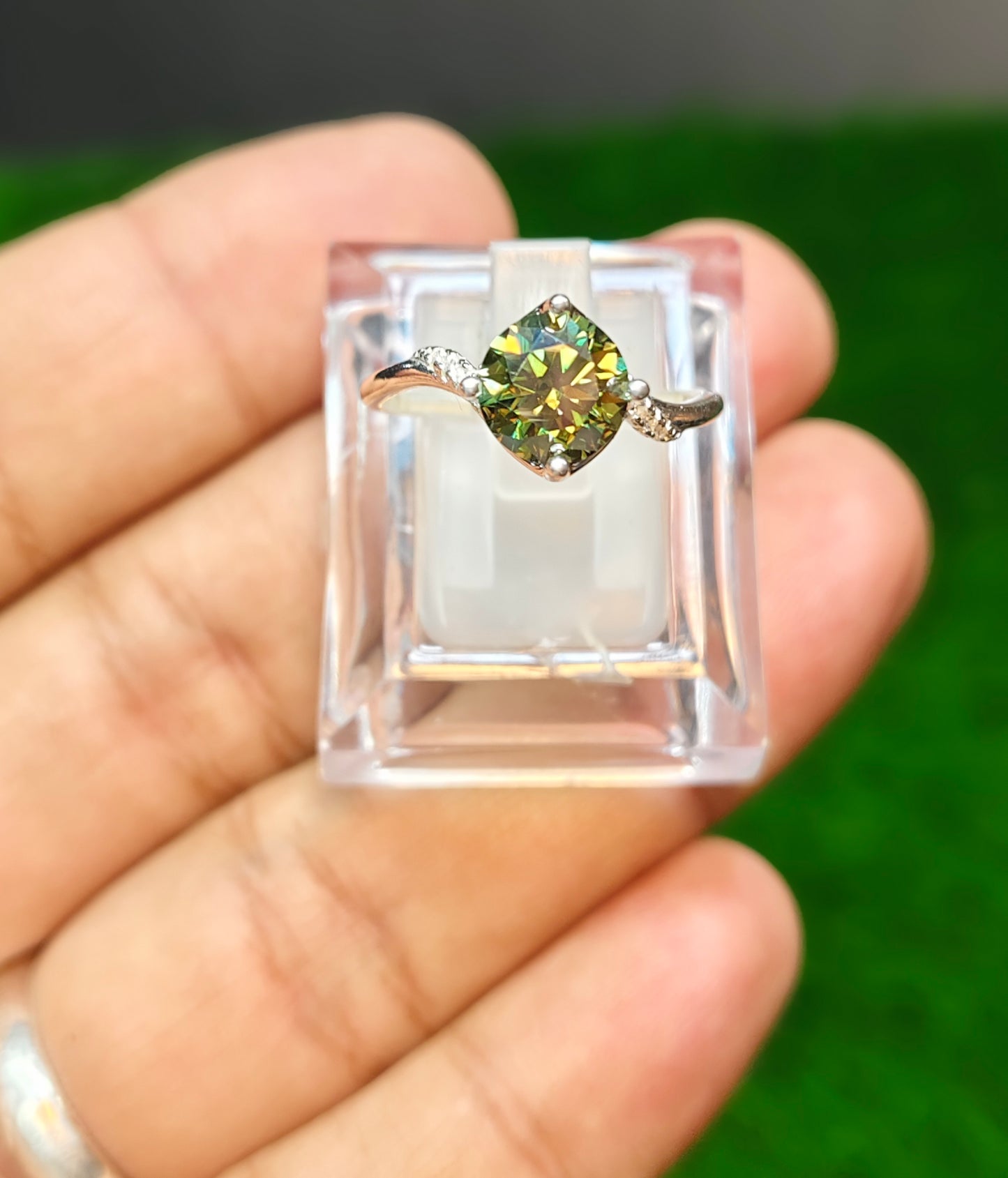 Natural Moissanite Diamond Ring