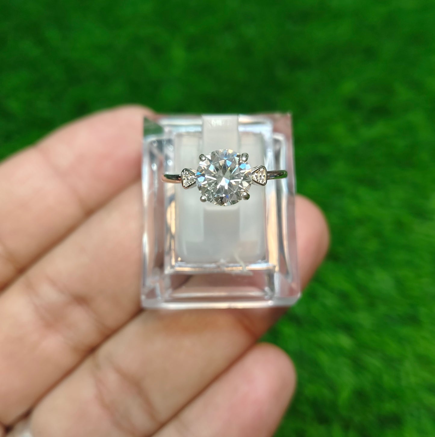 Natural Moissanite Diamond Ring